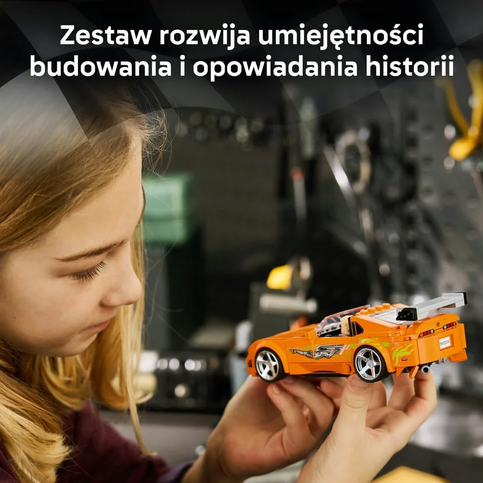 LEGO Speed Champions Szybcy i wściekli Toyota Supra MK4, zabawka konstrukcyjna dla chłopca lub dziewczynki, zestaw z zabawkowym samochodem sportowym, pomysł na prezent dla 10-latka 77260