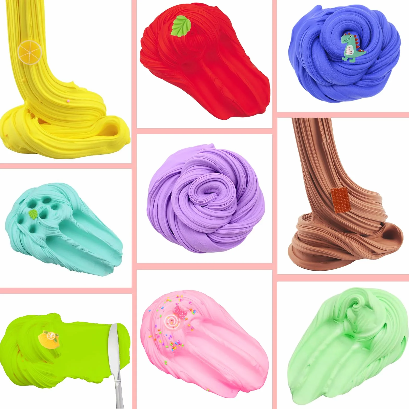 Zestaw Fluffy Slime, 12 sztuk, puszysty masło, slime, zestaw do samodzielnego wykonania, zawiera puszysty śluz chmury, śluz dla dzieci, na imprezę, prezent urodzinowy