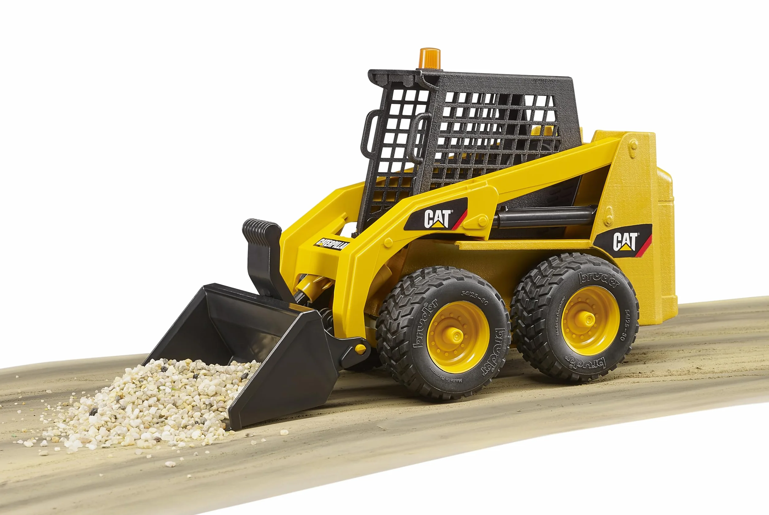 bruder 02481 - Miniładowarka Cat - 1:16 Pojazdy, Łyżka przednia, Plac budowy, Pojazd budowlany, Maszyna budowlana, Zabawka
