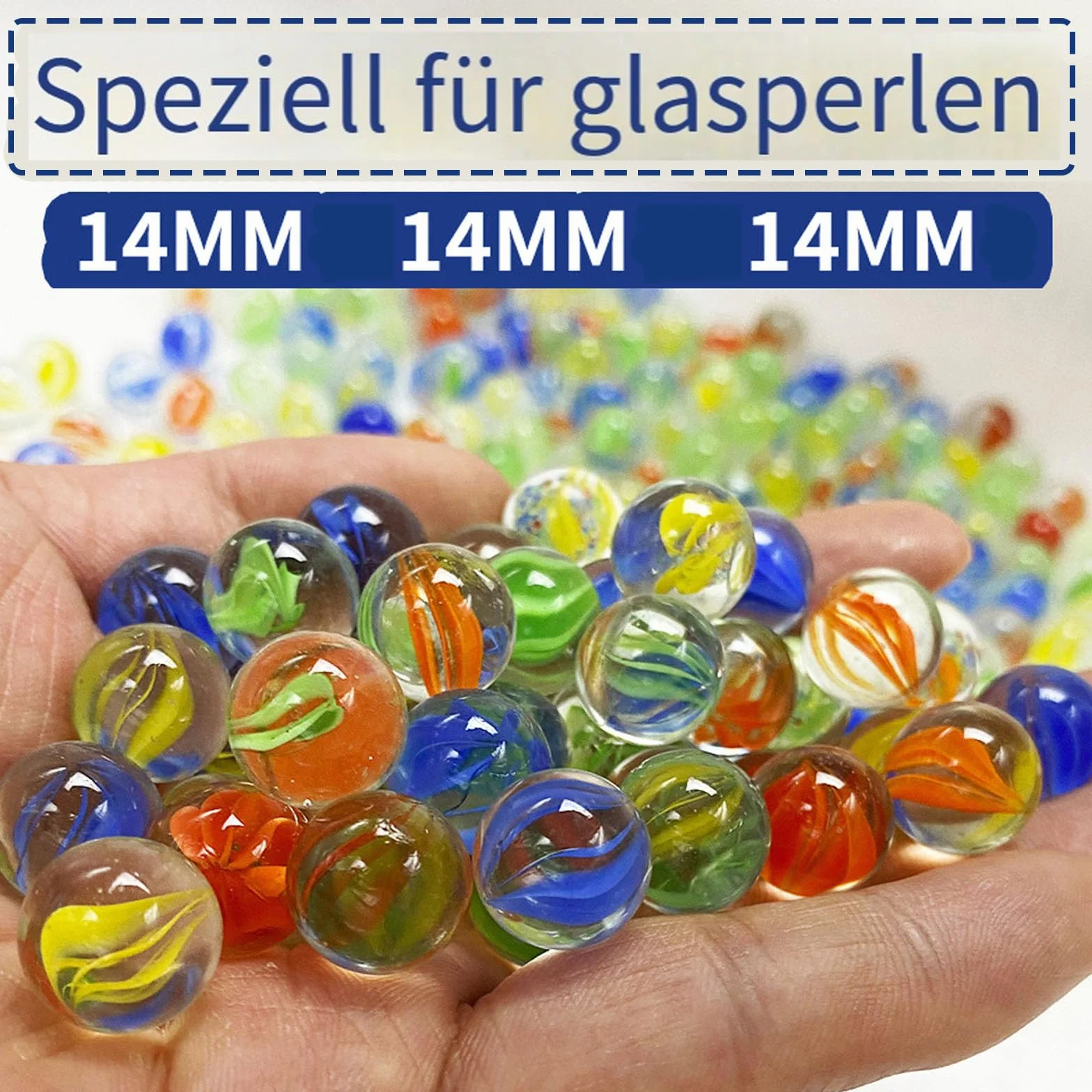 Kolorowe szklane kulki 14 mm 100 sztuk