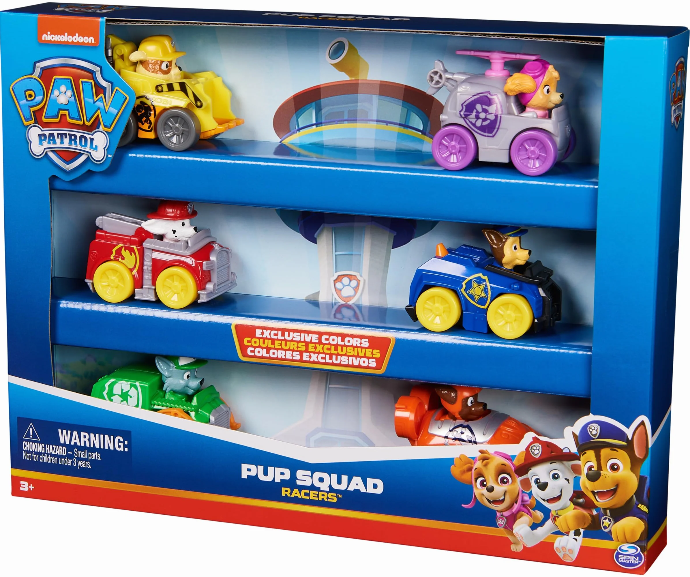 PAW Patrol Pup Squad Racers zestaw upominkowy z 6 pojazdami, zabawki dla chłopców i dziewczynek od 3 lat