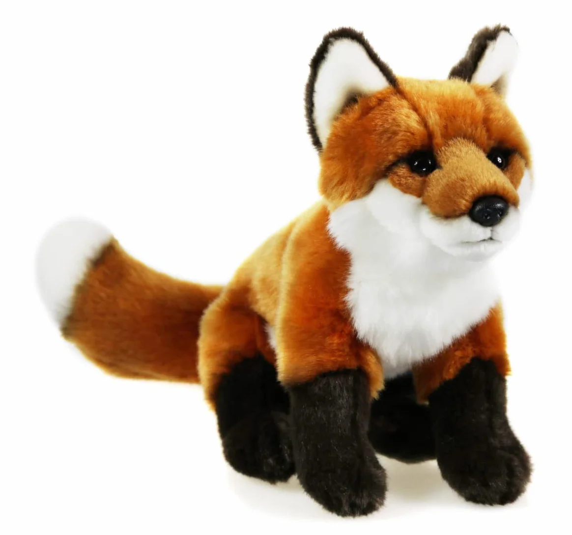 Uni-Toys - Czerwony lis, siedzący - 24 cm (wysokość) lub 40 cm (długość) - pluszowy lis - pluszowa zabawka, przytulanka