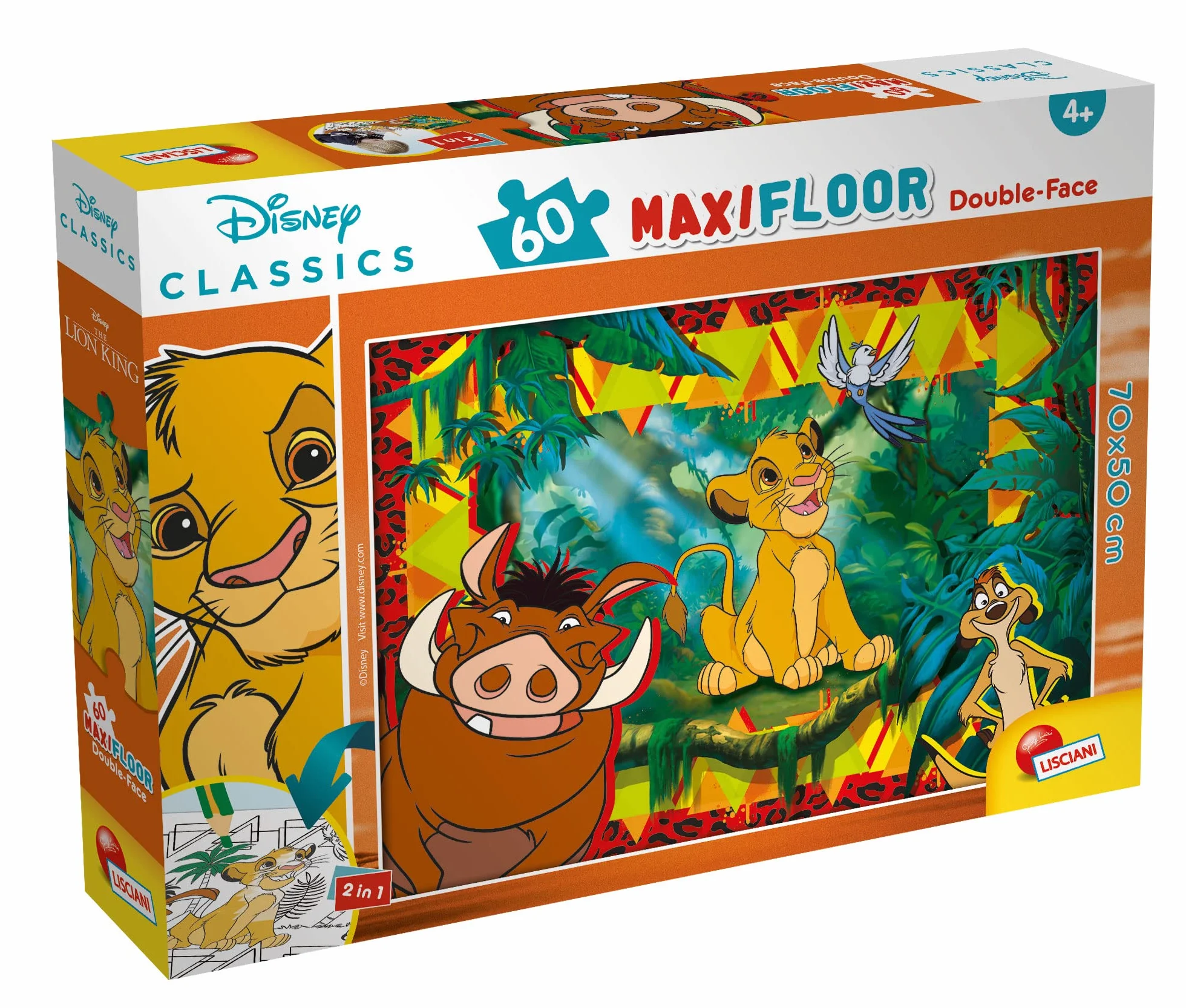 Liscianigiochi Król Lew Disney Puzzle, Wielokolorowy, 60 elementów