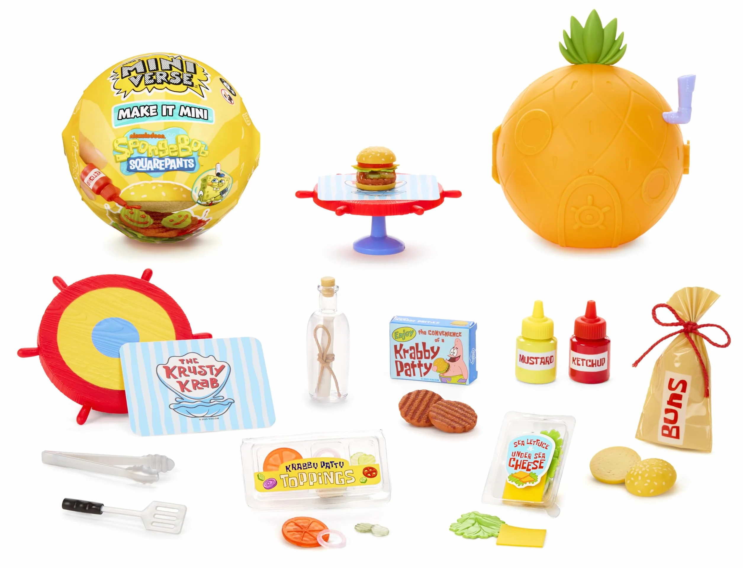 MGA's Miniverse Make It Mini SpongeBob SquarePants - Mini Przedmioty Kolekcjonerskie, Majsterkowanie, Zabawa Zywicą, Repliki Jedzenia, Niejadalne, dla Kolekcjonerów i Dzieci w Wieku od 8 Lat.