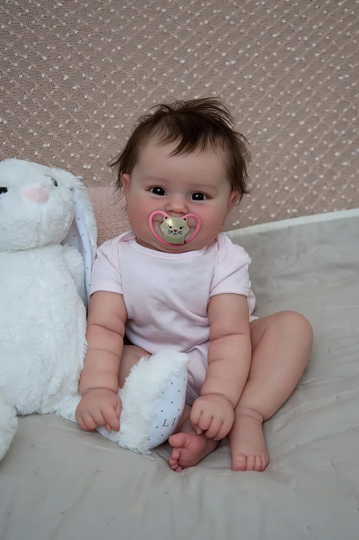 MineeQu 20 cali Tak głęboko ukorzenione włosy uśmiech Realistyczna Reborn Baby Doll Wykonana z całego ciała Silikon winylowy Anatomicznie poprawny Noworodek Lalki Zabawka do kąpieli dla dziewczynek