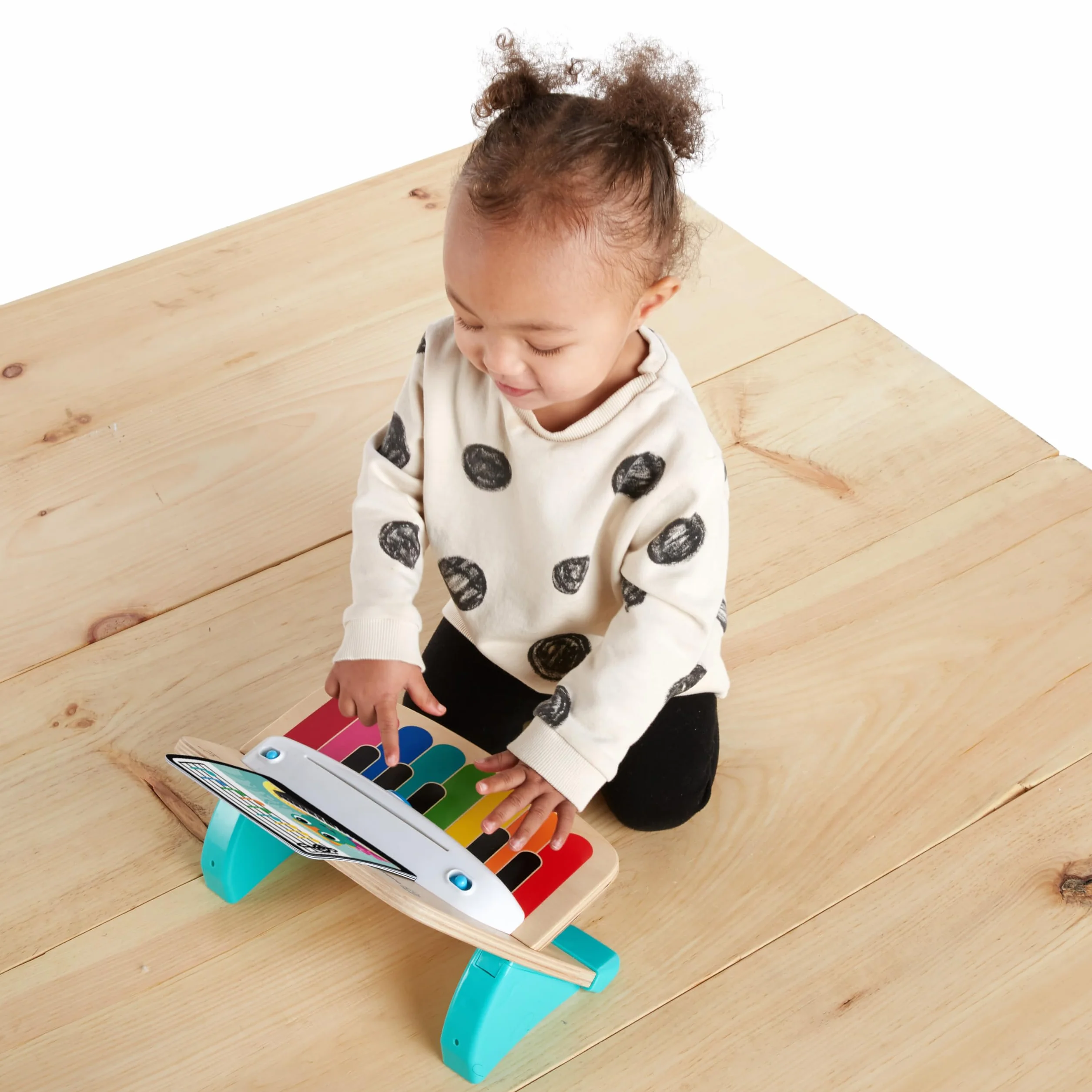 Baby Einstein Hape Magic Touch Piano Wooden Musical Toy Instruments for Toddlers, 2 Play Modes, 6 Songs, Volume Control, Age 6 Months +