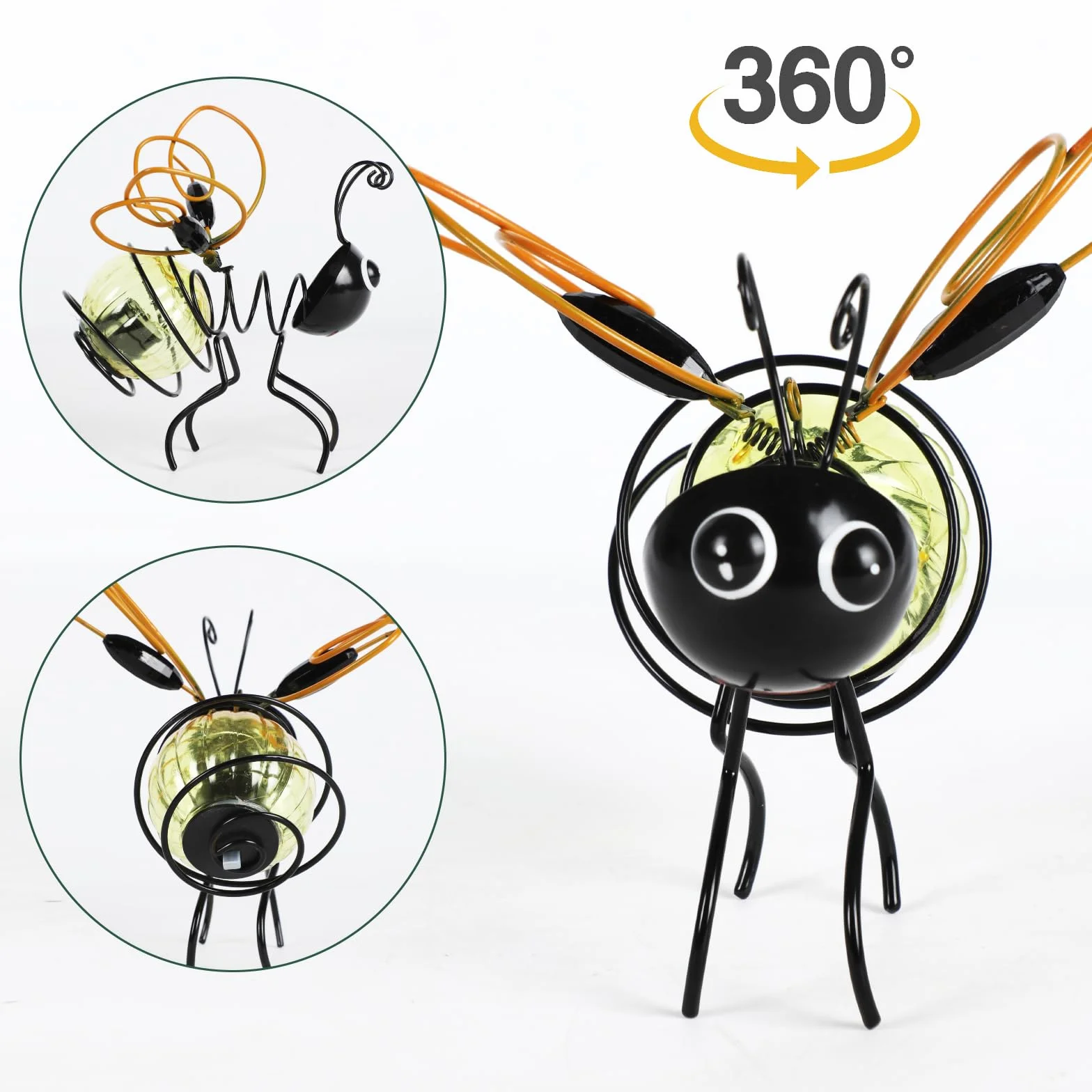 Dekoracyjne lampy solarne, Słoneczne lampy ogrodowe typu Bee, Lampka LED dla pszczół, Lampy solarne do ogrodu, Lampy solarne na zewnątrz, Dekoracja ogrodowa,ogrodu, patio,świąt Bożego Narodzenia