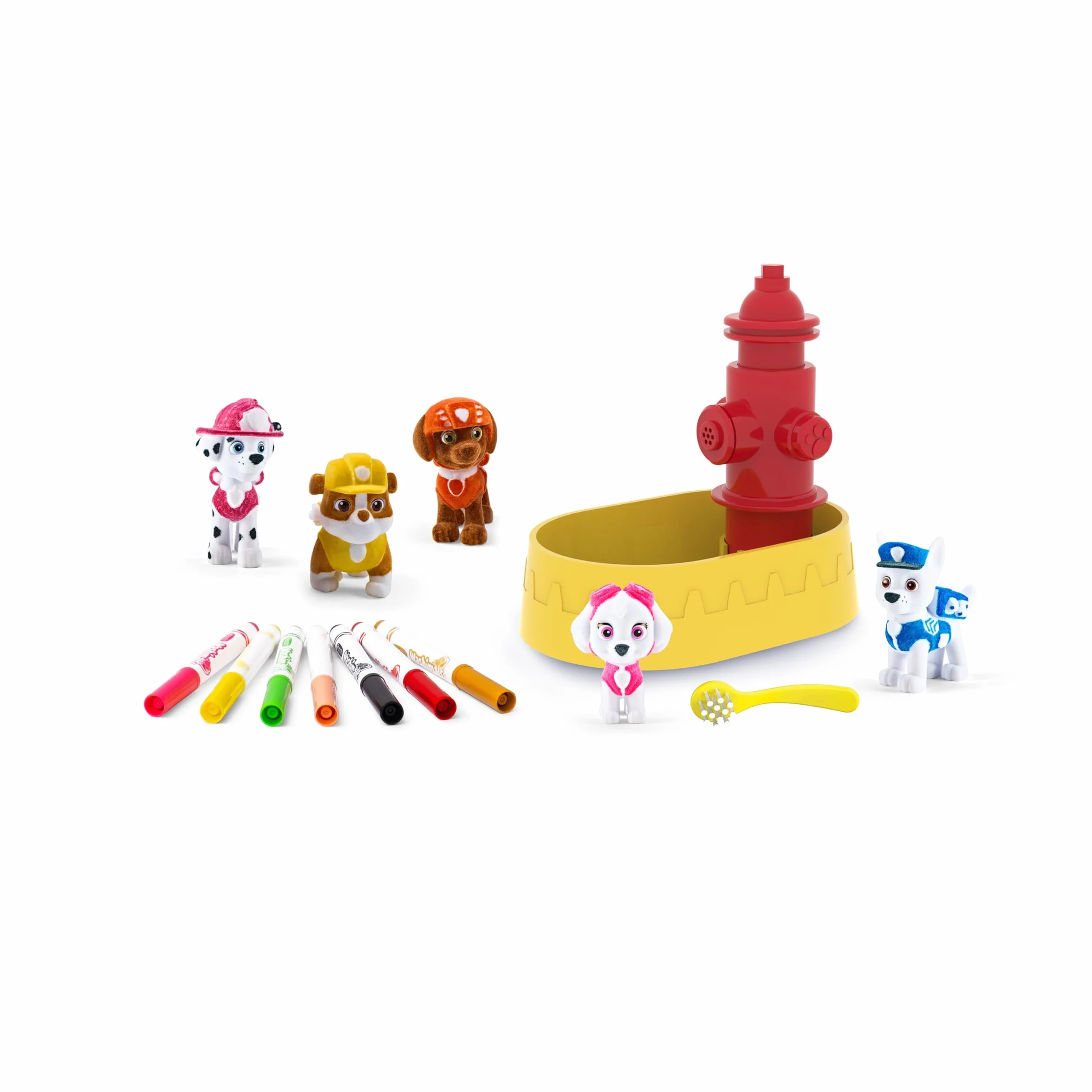 Crayola - Washimals Paw Patrol, zestaw kreatywny zawierający 5 szczeniąt, 8 flamastrów zmywalnych, wanienkę z prysznicem, szczoteczkę, zabawa i prezent dla dzieci, od lat 3, 74-0291
