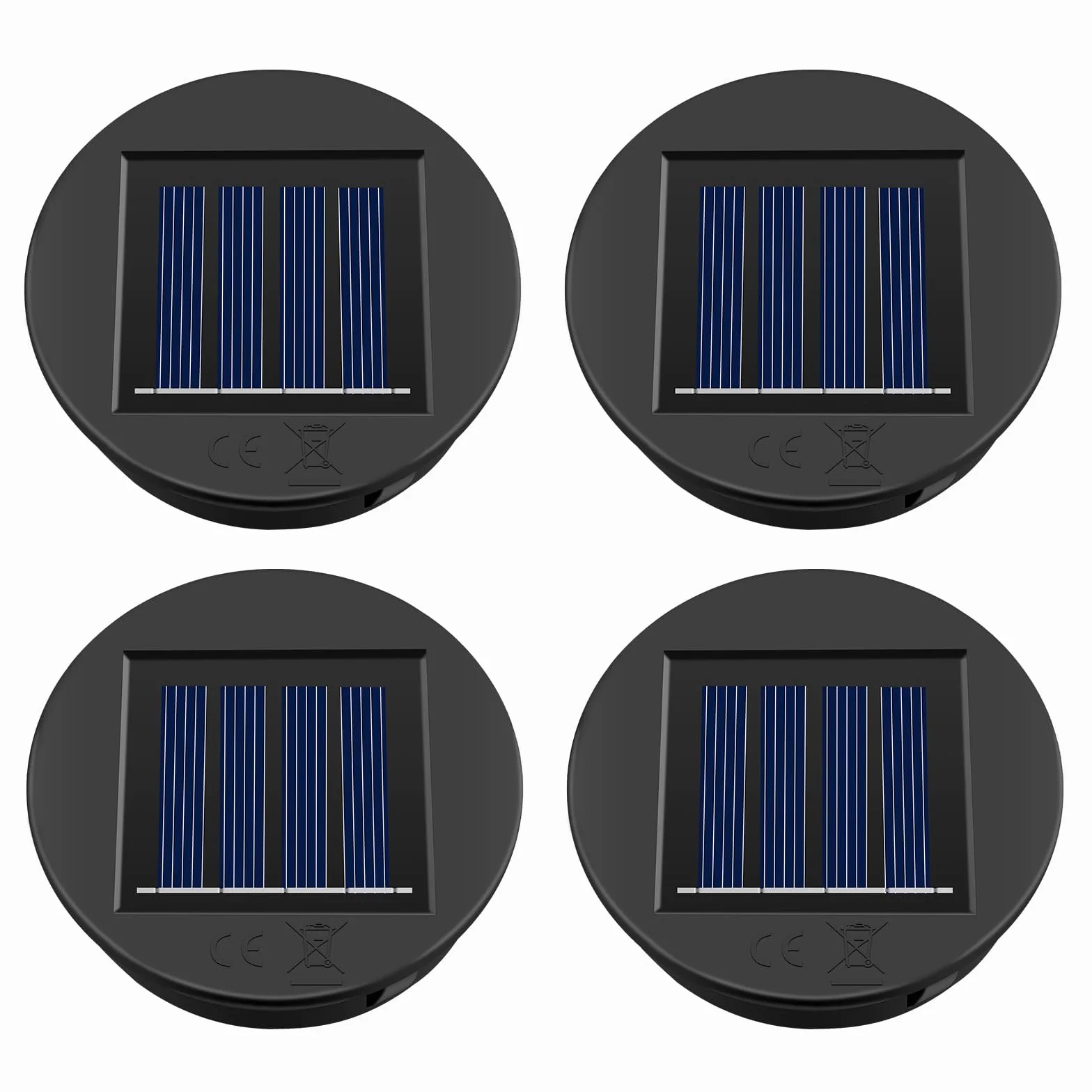 HELESIN Moduł solarny do lamp ogrodowych, latarni, pokrywek, 4 sztuki, 8 cm, 1,2 V, 600 mAh, zamiennik lampa, IP65, wodoszczelny
