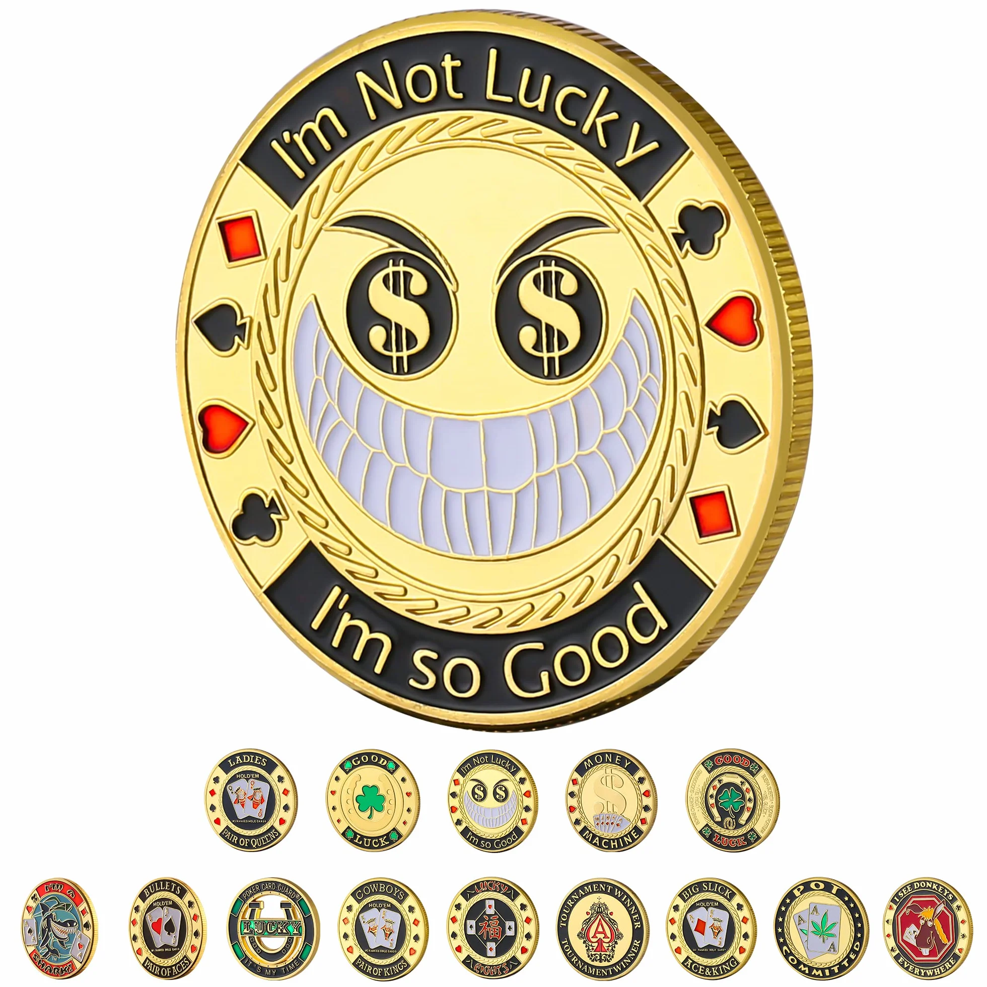LuluCircle Poker Guard, Gewichte für Poker, Poker Geschenke für Männer, Poker Kartenschutz, Poker Zubehör, Münzen Sammlerstücke, Poker Chips Münze mit Kunststoffhülle (Post Flop God)