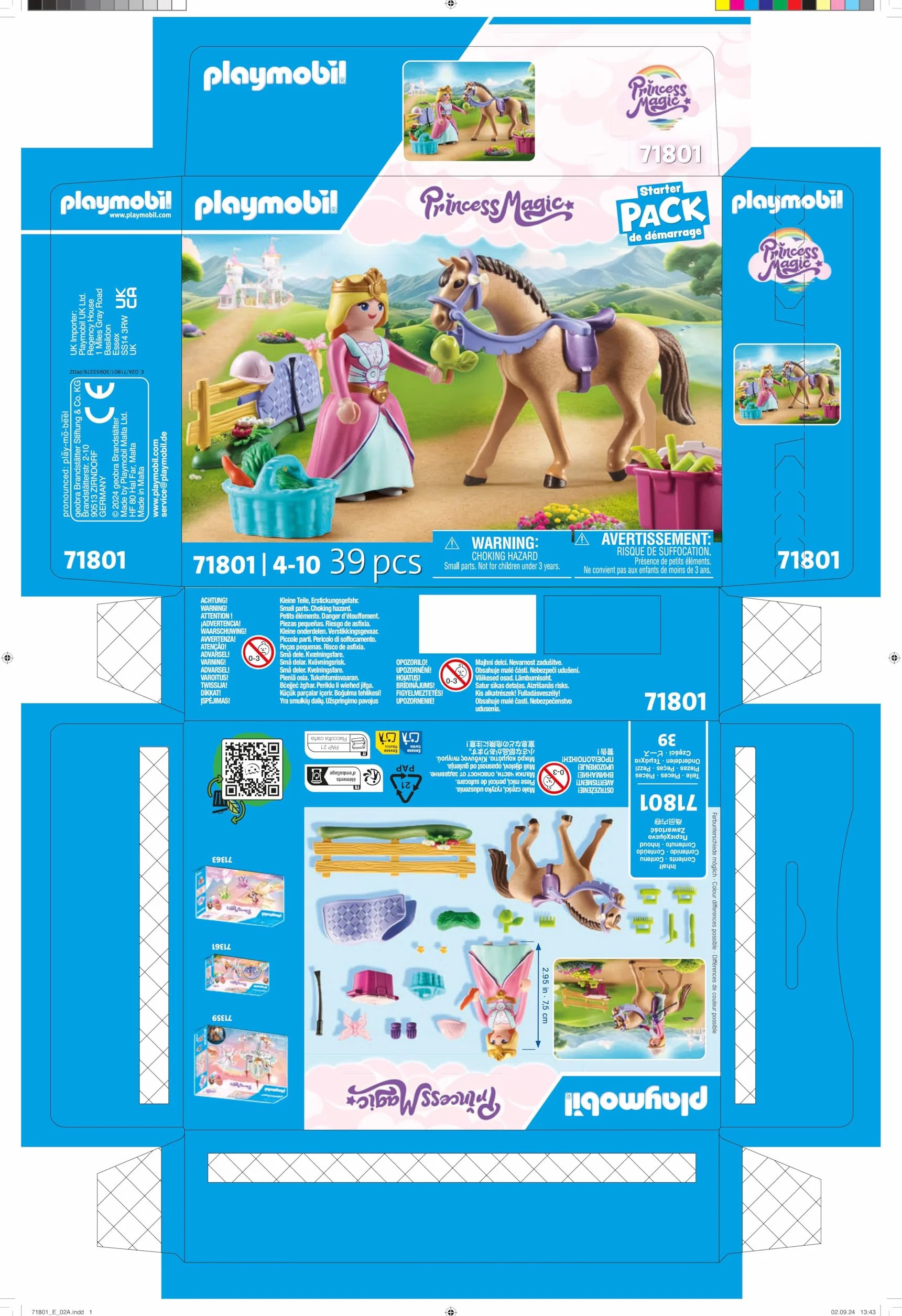 PLAYMOBIL | Princess Magic | Księżniczka z koniem | Zabawki księżniczkowe | Zabawki dla dzieci od 4. roku życia | 71801