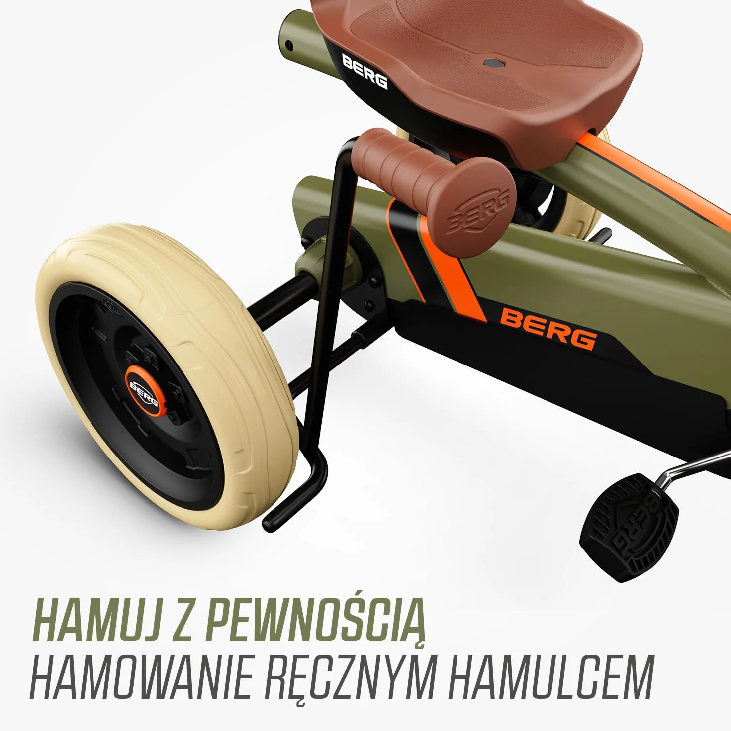 BERG Pedał Gokart Buzzy Retro 2 w 1 z drążkiem przesuwnym, pojazd dziecięcy, bezpieczeństwo i stabilność, zabawka dla dzieci w wieku 2-5 lat