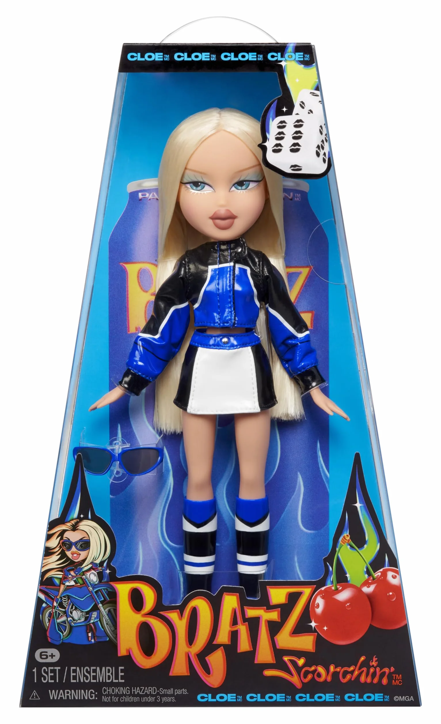 Bratz Scorchin' Cloe – Zestaw Zawiera 1 Modną Lalkę, Stroje i Akcesoria. Lalka Inspirowana Stylem Motocyklowym – Zabawka dla Dziewczynek