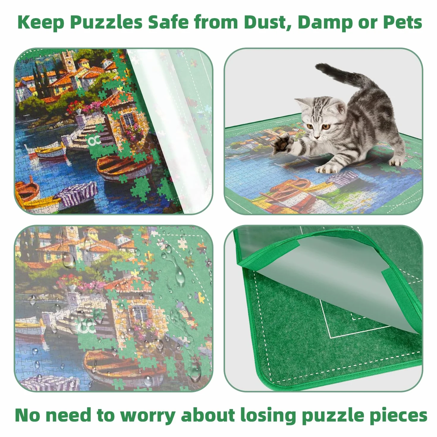 MOZOOSON Tablica do puzzli, 1000 sztuk, tablica do przechowywania puzzli, 81 x 56 cm, akcesoria do puzzli do łatwego przenoszenia i przechowywania (6 tac do sortowania puzzli i 1 przezroczysta