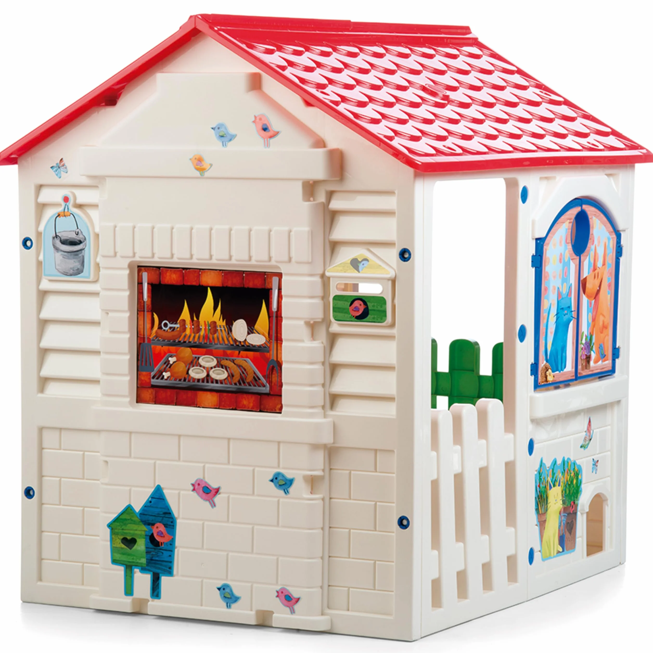 Chicos - Country Cottage domek do zabawy dla dzieci na świeżym powietrzu | wytrzymałe i trwałe tworzywo sztuczne | domek ogrodowy dla dzieci od 2 lat (89607)