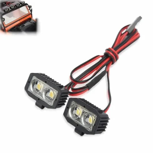 4 LED Białe Oświetlenie RC Reflektor, Złącze 2.54JR Zdejmowany Wspornik Reflektory DIY RC Spot Light dla 1/10 5 do 7,4V