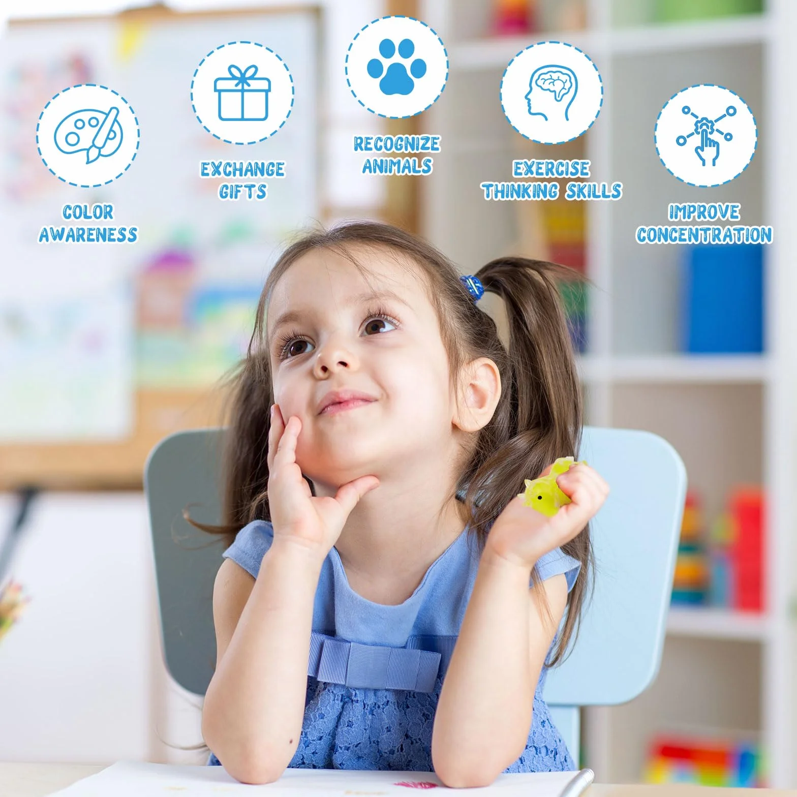42 sztuki Mochi Squishy Fidget Toys dla dzieci - Mini Squishies na ulgę stresu z uroczymi wzorami zwierzątek - Upominki na przyjęcia dziecięce, nagrody szkolne, prezenty urodzinowe dla dzieci