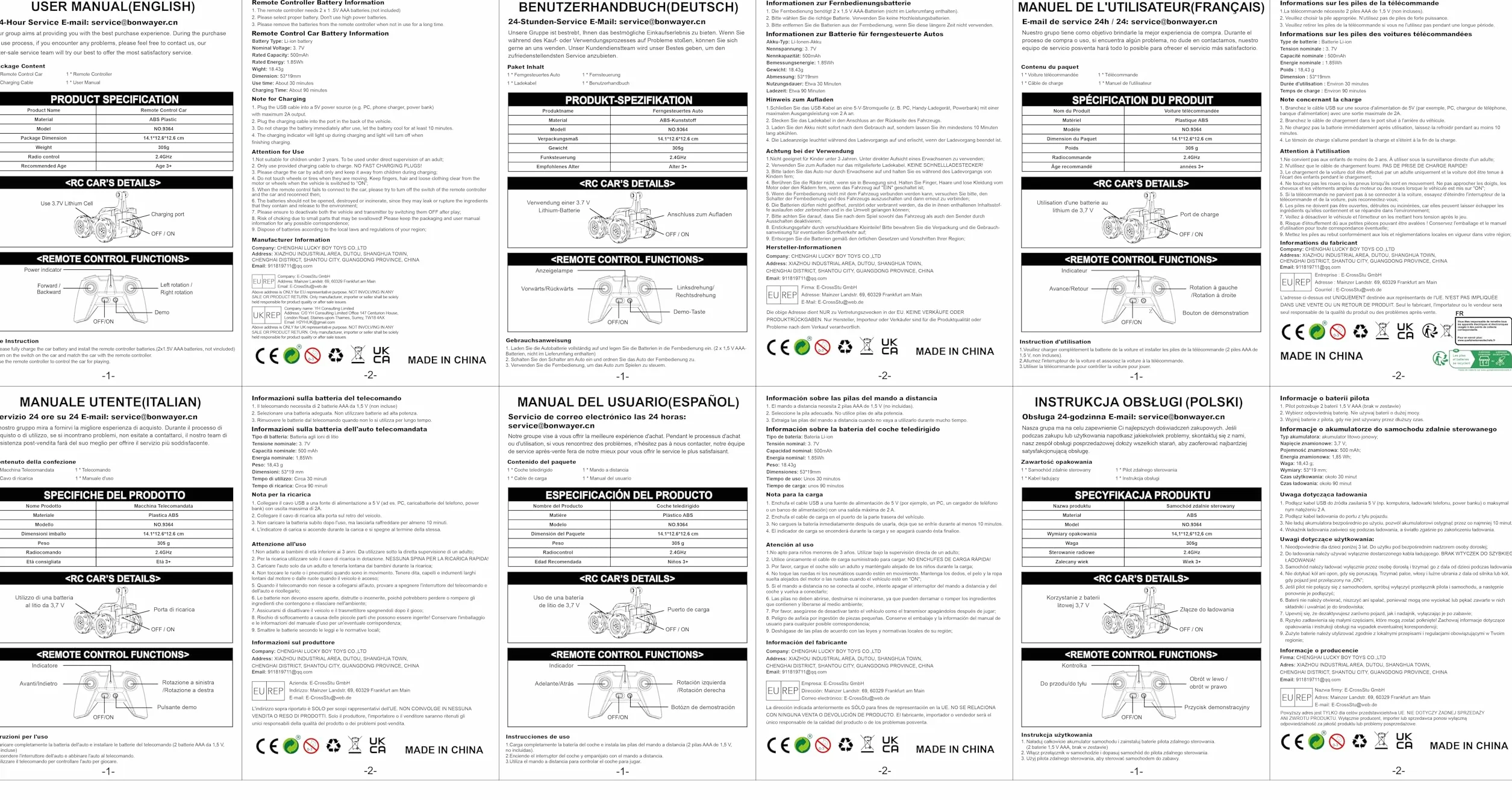 Samochód zdalnie sterowany pająk, sterowanie radiowe 2,4 GHz Monster Truck ze światłami RC samochody zabawki 3 4 5 6 7 8 9 10 lat, zdalnie sterowany samochód 360° urodziny dzieci prezenty świąteczne
