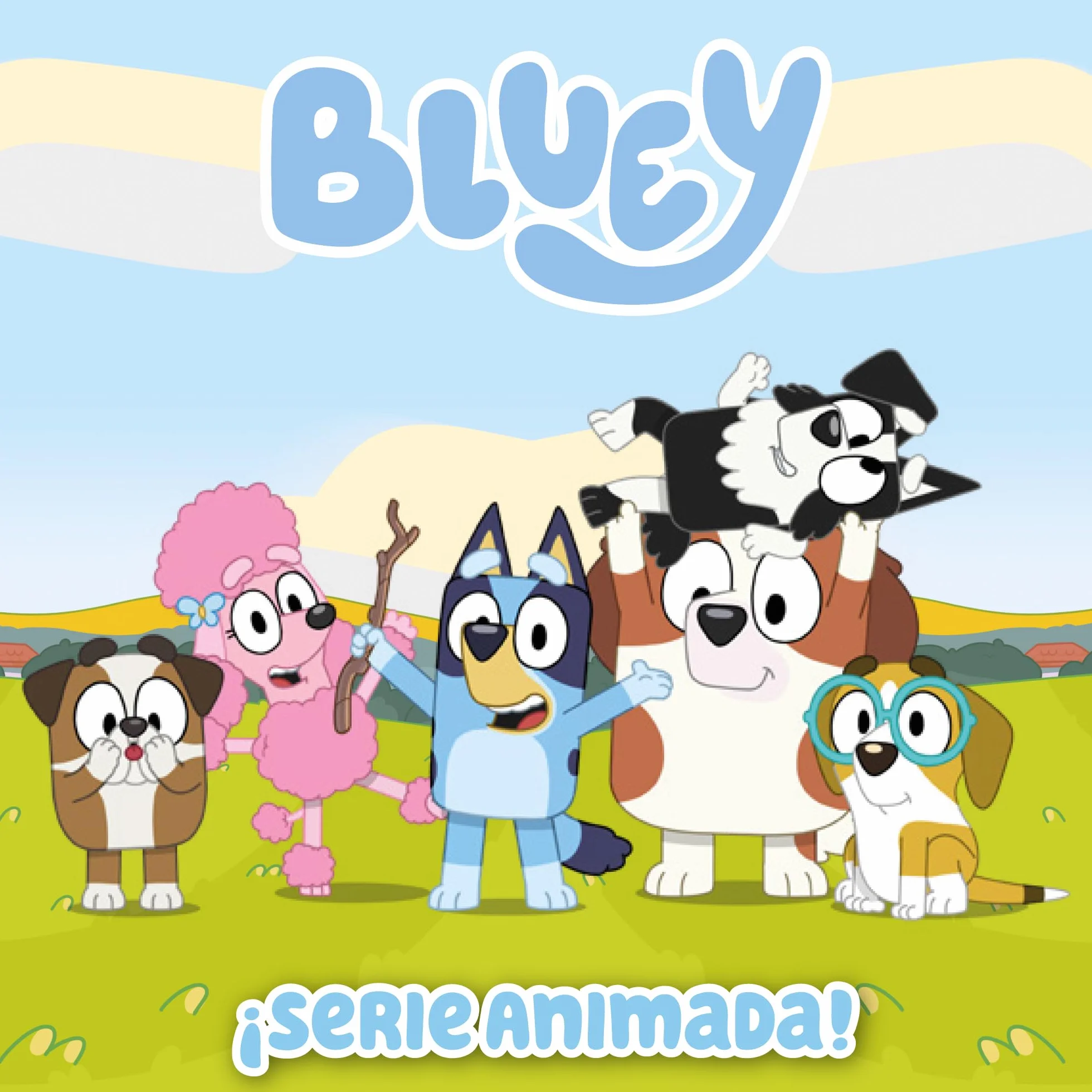 Bluey - Zestaw zabaw, szkoła z serii kreskówek dla dzieci, 2 figurki Chloe, 9-częściowy zestaw akcesoriów i dekoracyjnych pagatyn, 3 lata, słynna (BLY40010)