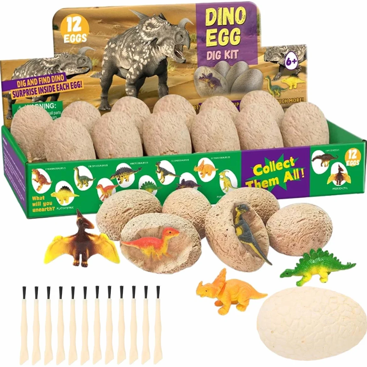 Jajka Dinozaurów Do Wykopania, 12 Sztuk, Zestaw Do Wykopalisk Skamieniałości, Dla Dzieci, Rekwizyty Na Urodziny, Boże Narodzenie, Prezent Dinozaurowy, Zabawka Od 5 Lat