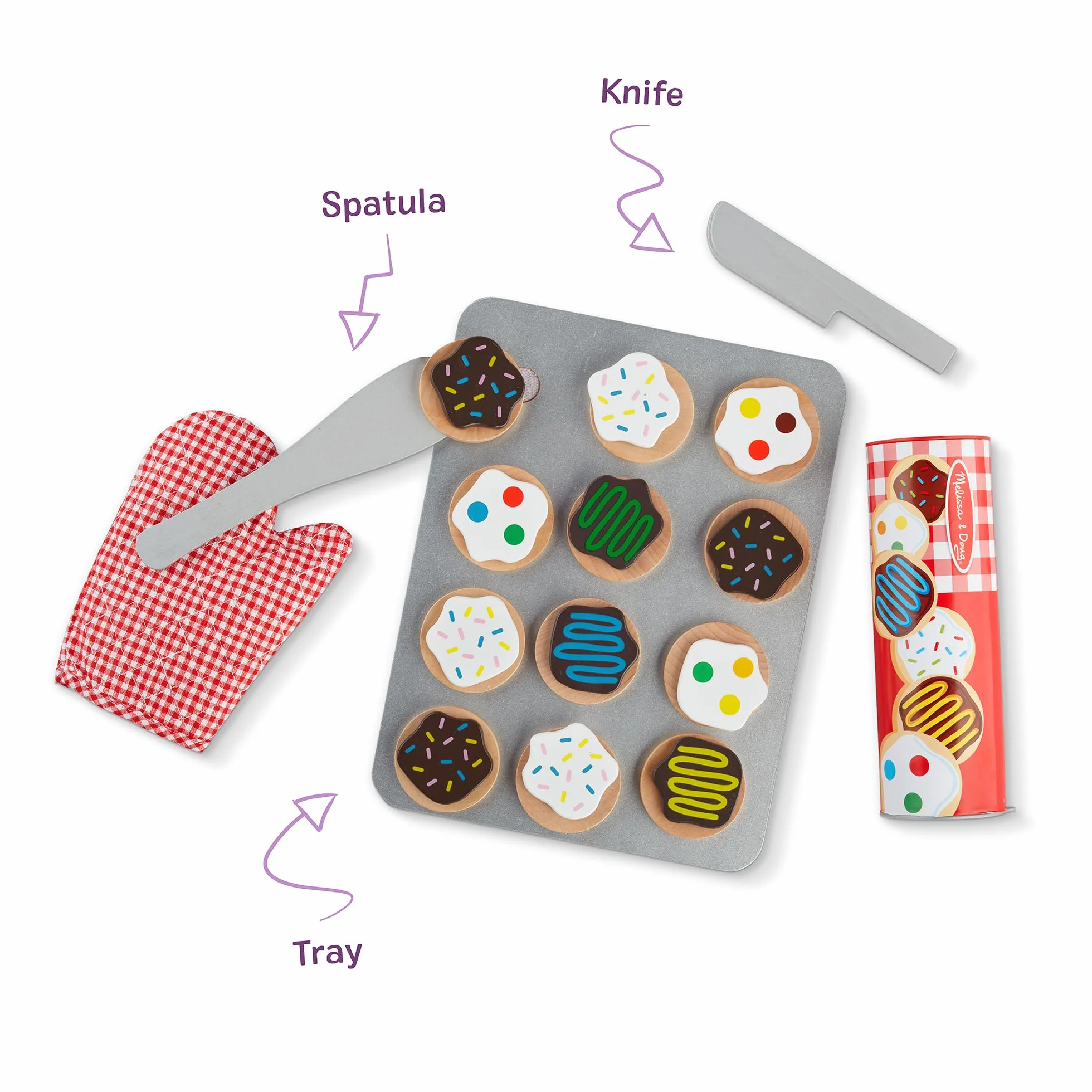 Melissa & Doug drewniany zestaw z ciasteczkami Zabawa Imaginacyjna Drewniane zabawki jedzenie 3+ Prezent dla chłopca lub dziewczynki