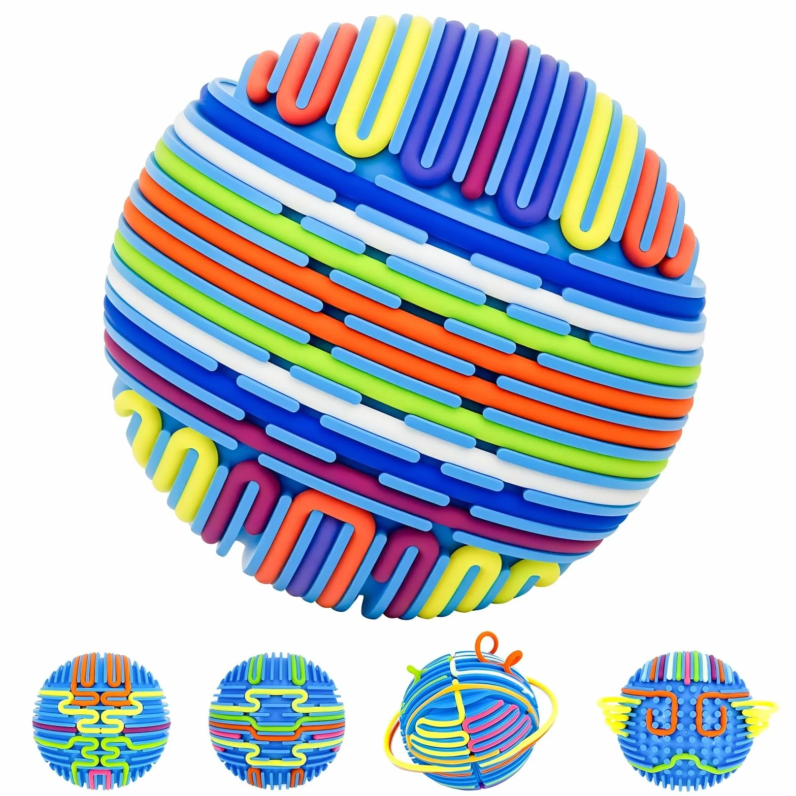 Piłka do aktywności sensorycznej, tablica do aktywności sensorycznej, ulepszenie 3D, zabawka Fidget do uspokajania, stresu, lęku, ADHD i autyzmu, dla dzieci w wieku 3+ i dorosłych, z 16