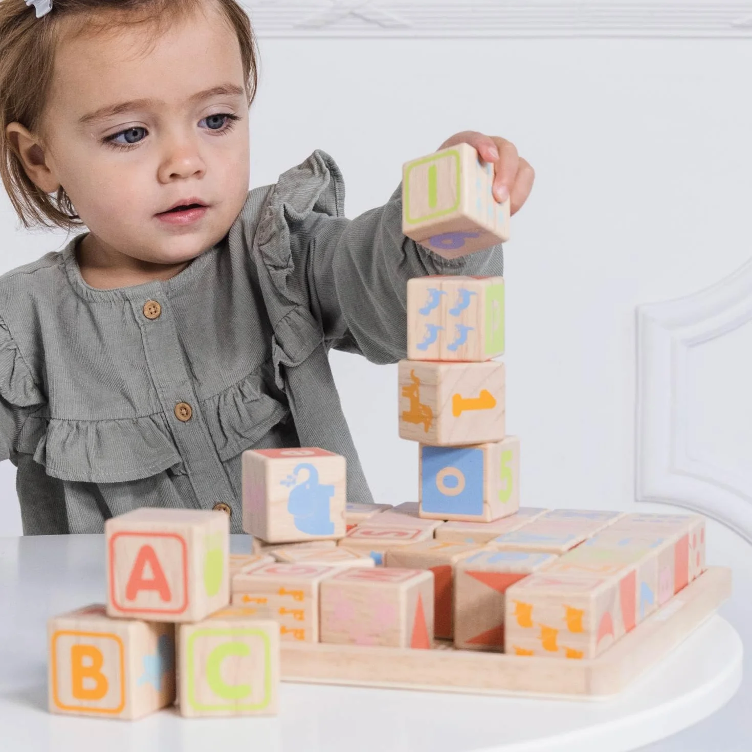 Le Toy Van Petilou Wooden Educational ABC Blocks Toy for Toddlers Babies 1 Year+