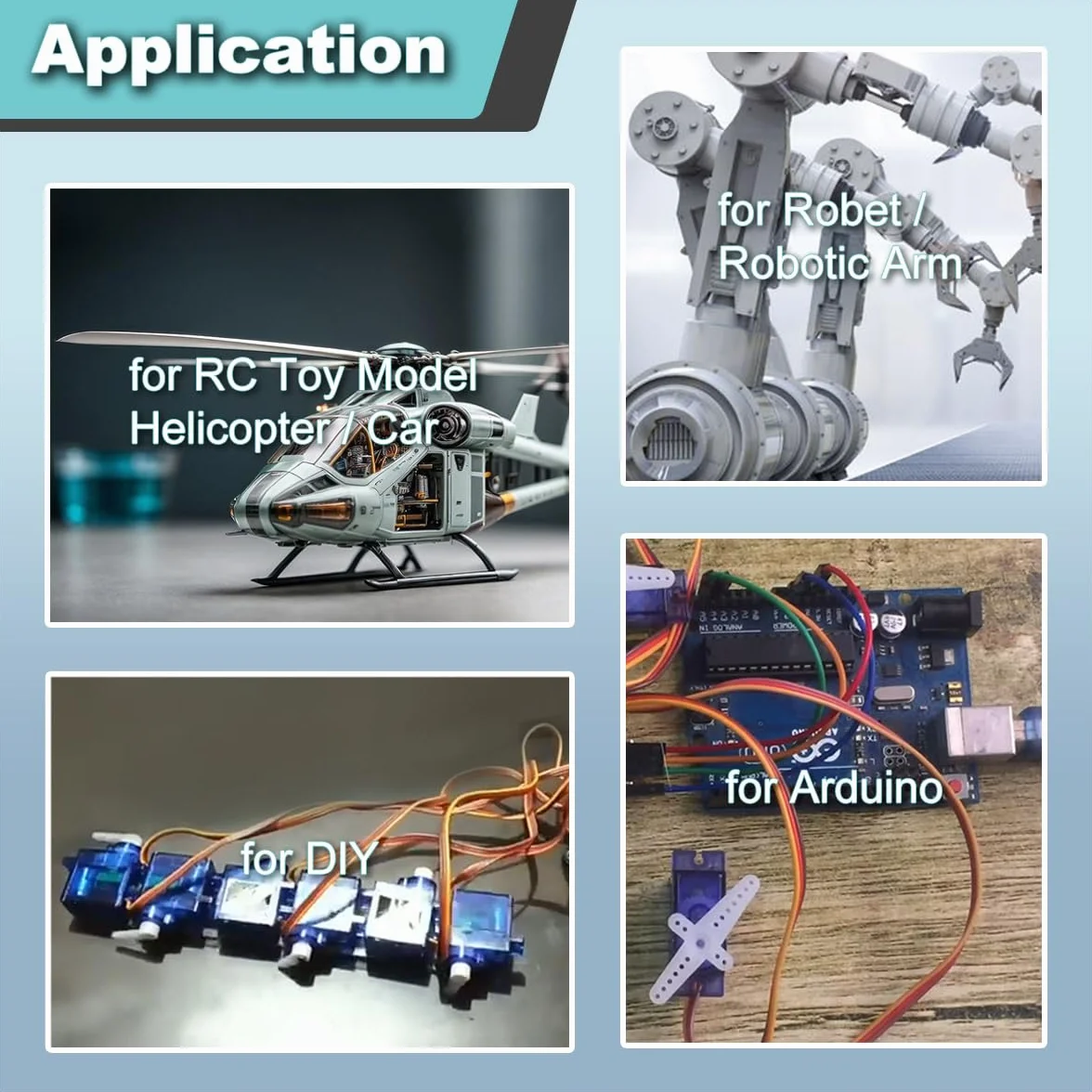 4 sztuki 9 g 180° mikroserwo z serwotesterem z mini śrubokrętem, do zabawek RC/robotów/modelu samolotu, inteligentny helikopter samochodowy, do Arduino/Raspberry Pi/DIY
