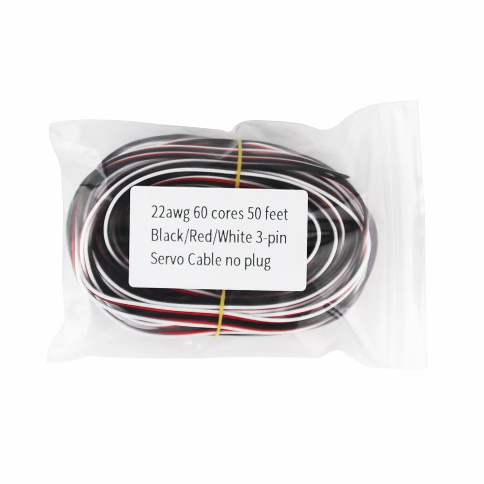 50 Feet 22awg Servo Cable 3p Line For Futaba JR RC Servo Hobby Model Aircraft Model Wiring 60 corex0.08mm
