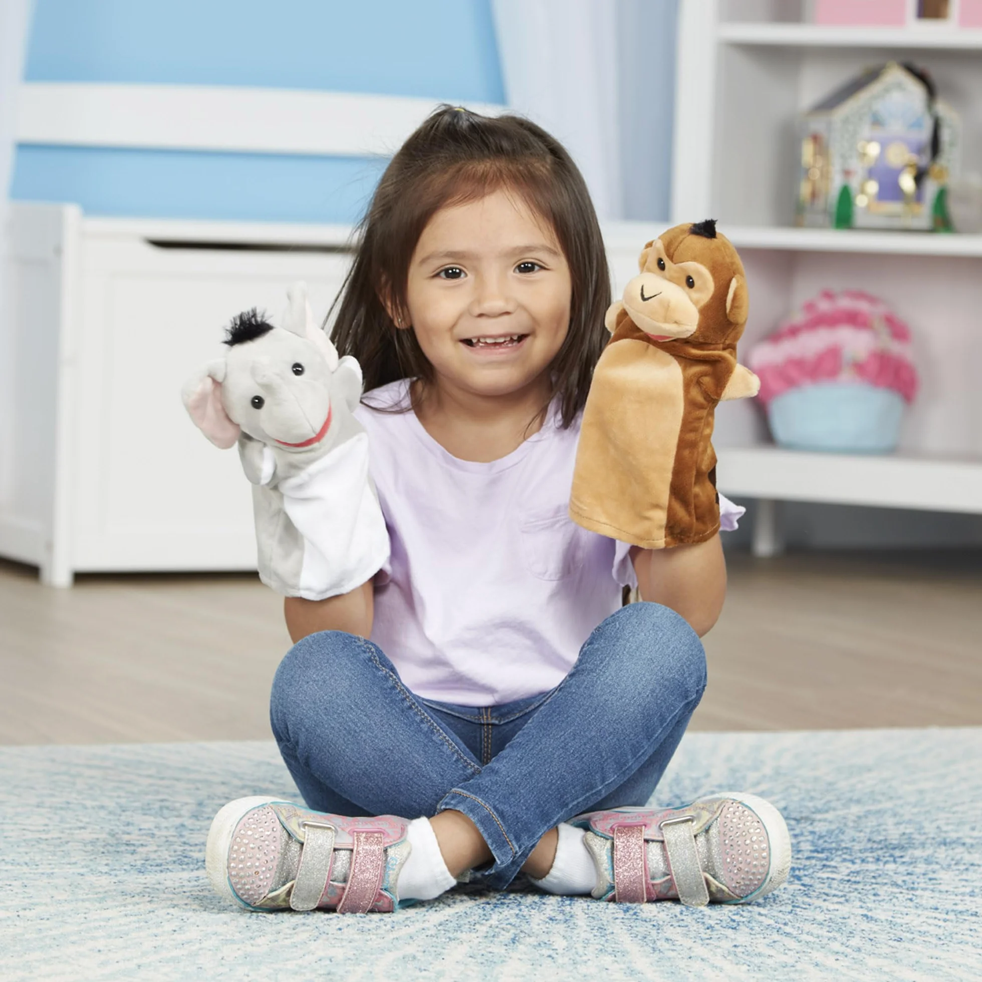 Melissa & Doug – zestaw pacynek: zwierzaki z safari, zestaw pacynek, 6 pacynek