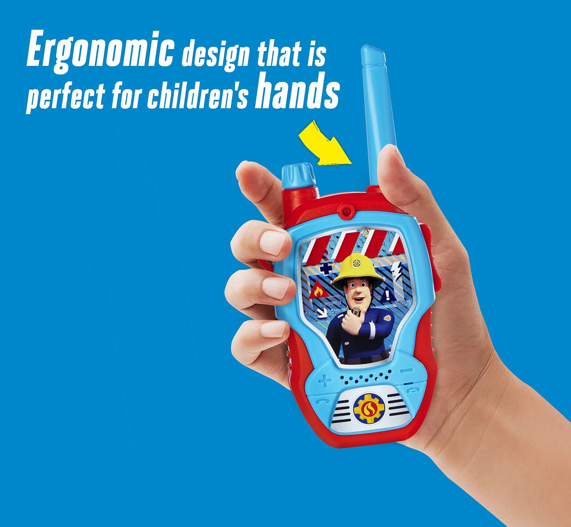 Dickie Toys Strażak Sam Walkie Talkies – 2 urządzenia radiowe, zaprojektowane specjalnie dla dzieci od 4 lat, zasięg do 100 m, zabawkowe radiotelefony