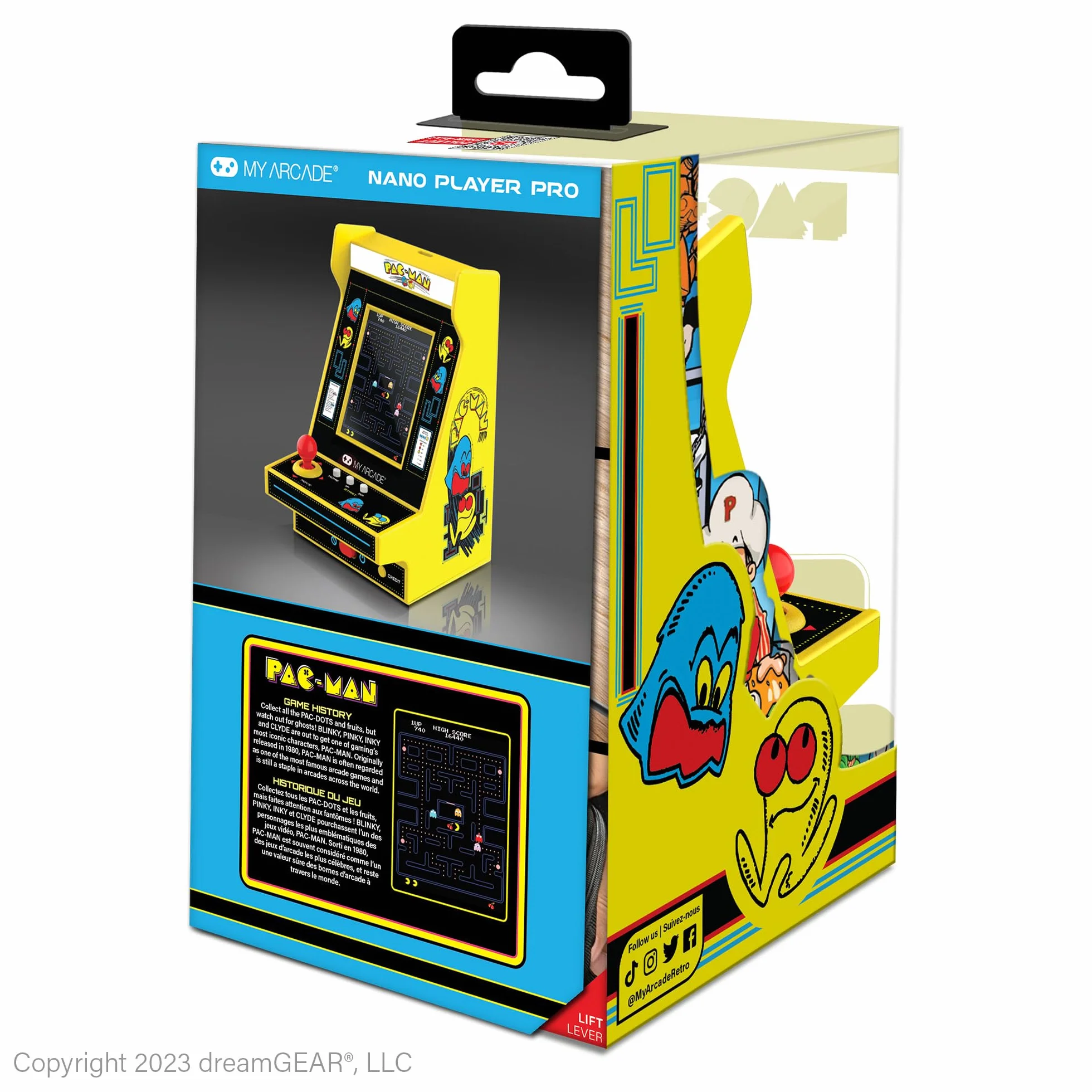 My Arcade Pac-Man Nano Player: Mini Arcade Machine, 12,2 cm w pełni grywalna gra wideo kolekcjonerska