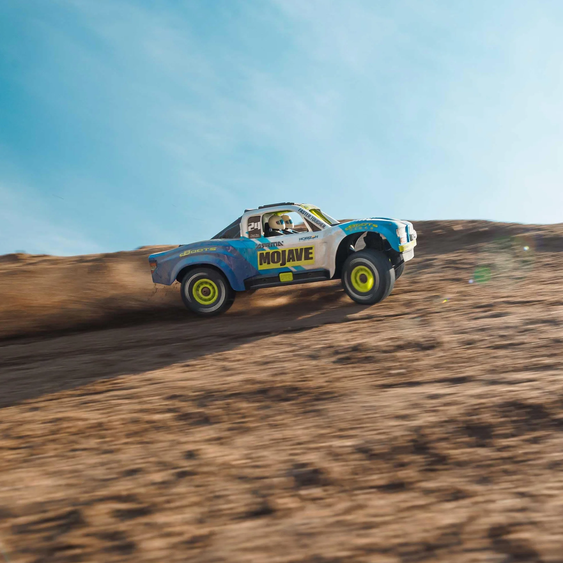 ARRMA RC Truck Mojave GROM 4x4 Smart Small Scale Desert Truck, RTR (z baterią i ładowarką w zestawie) niebieski/biały ARA2104T2