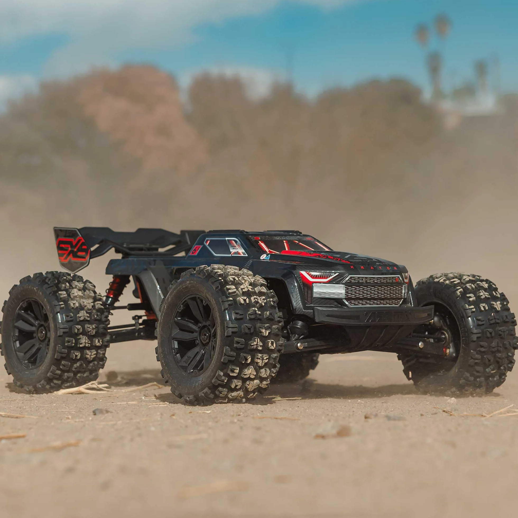ARRMA Kraton 6S EXB Ready to Run, model 2025 Clipless Body, Basher Monster Truck RC zdalnie sterowany, wyjątkowo mocny i stabilny z silnikiem bezszczotkowym, bez akumulatora i ładowarki