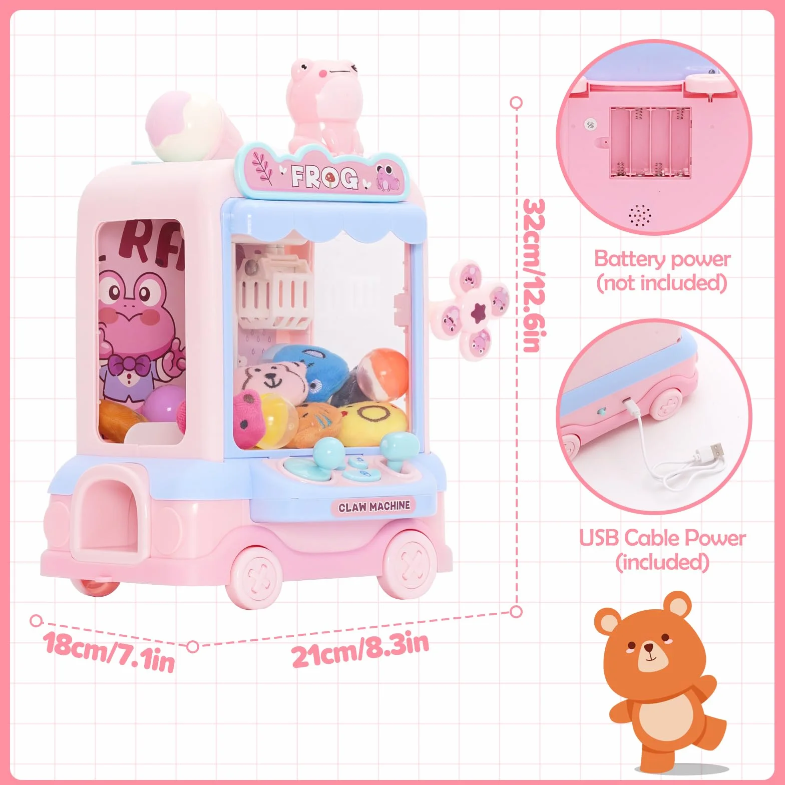 Ark miido Candy Grabber automat do słodyczy, mini automat chwytakowy dla dzieci, automat do słodyczy, automat chwytakowy z gryfem automat dla dzieci