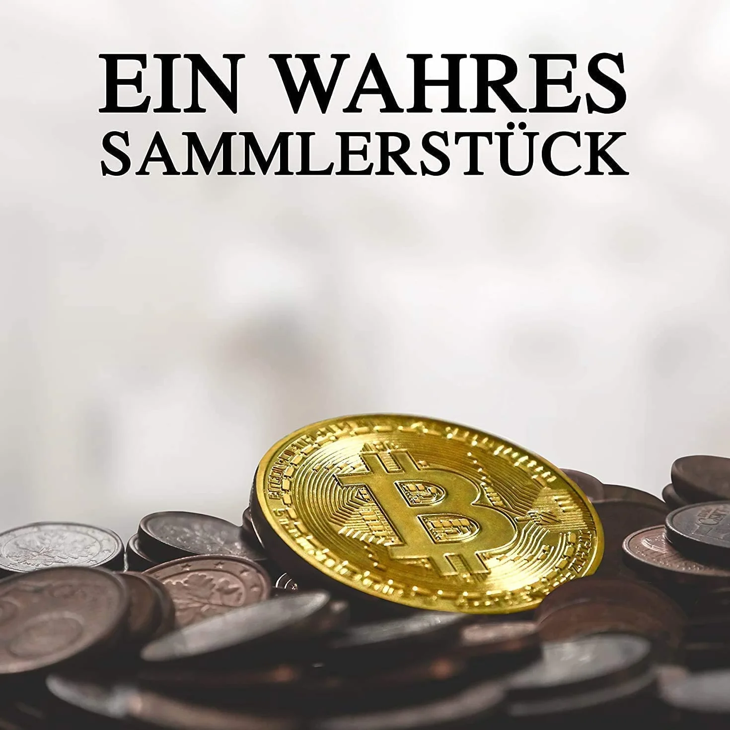 Bitcoin moneta pamiątkowa złocona stop kolekcjonerska prezent 3 opakowania