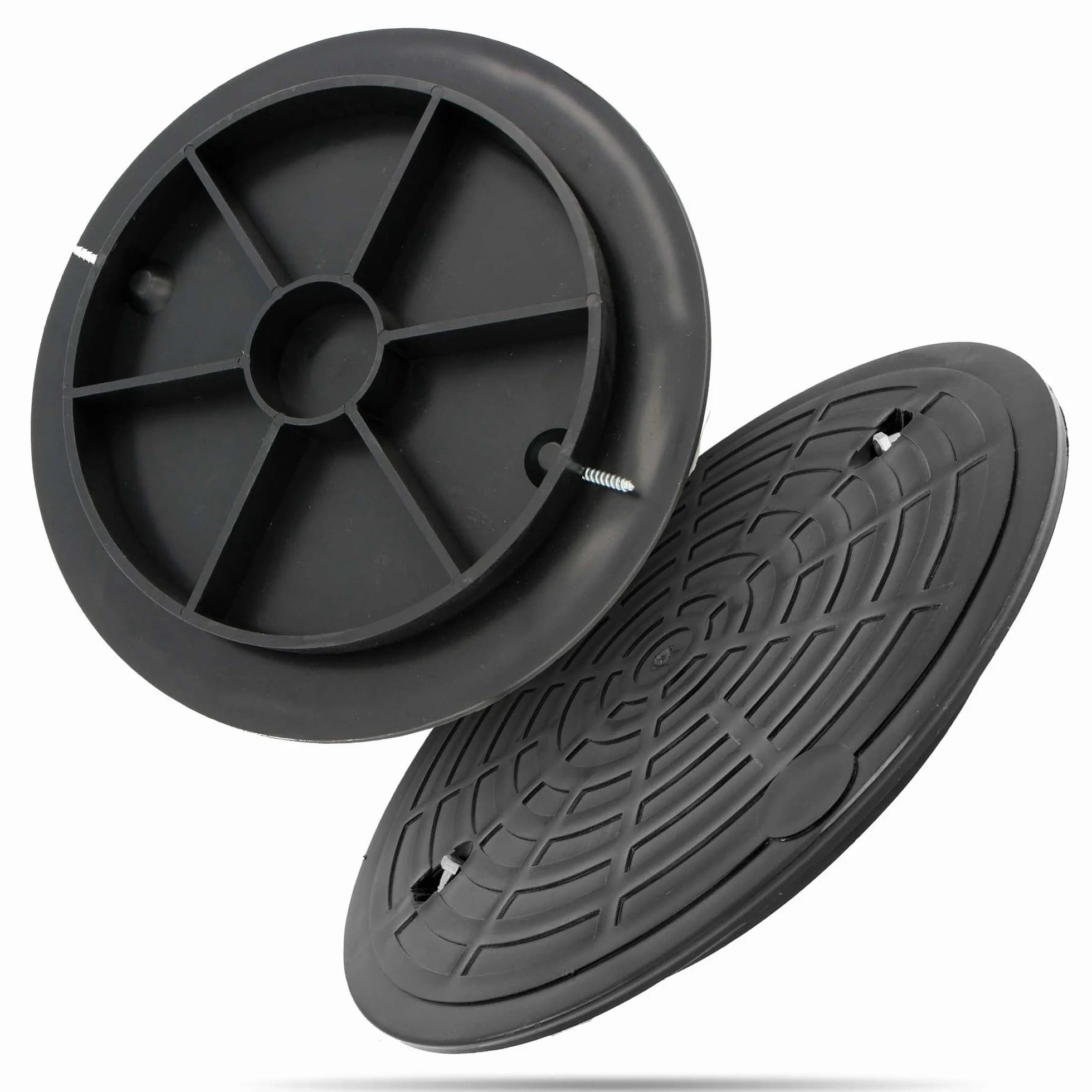 Millto™ Pokrywa Dekiel Rury Karbowanej 425 mm Właz Studni kanalizacji Komora Inspekcyjna Do Szamba Czarna Okrągła Rura Spustowa Studzienka