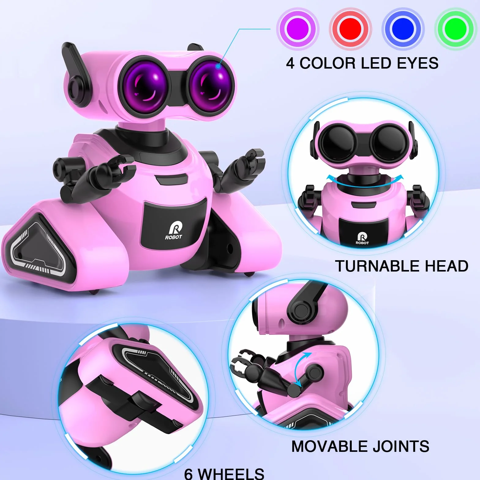Yerloa Robot Zabawka dla Dzieci, Ładowalny, Pilot Zdalnego Sterowania, Tańczący i Muzyka, RC Robot