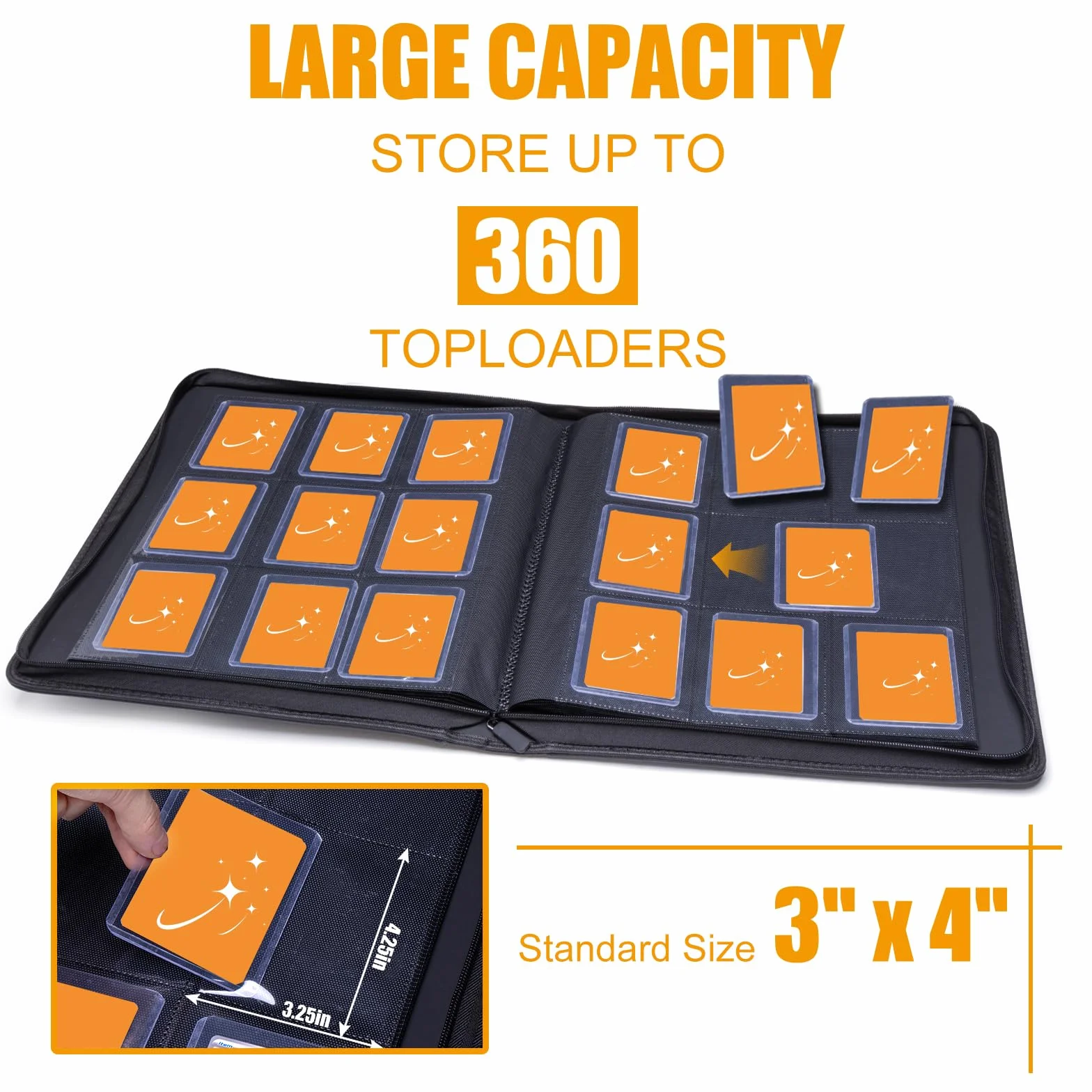 TopLoader Binder teczka na zeszyty 9 przegródek album na karty kolekcjonerskie 360 3" x 4"