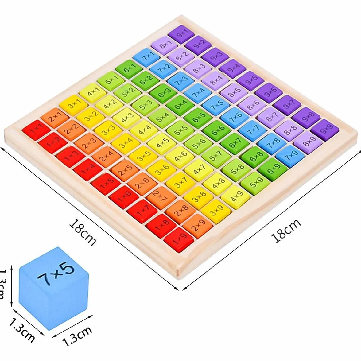 Kiuiom Mnożenie Montessori Drewniany stół do tablic, stół mnożenia, matematyka edukacyjna Abakus prezent edukacyjny dla dzieci w wieku 3+ lat gry matematyczne