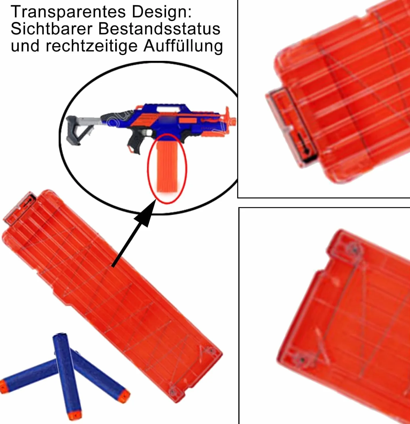 Zestaw 2 akcesoriów do pistoletów Soft Bullet - kompatybilne z 18 klipsami, szybkie ładowanie, 120 sztuk 7,2 cm, pusta główka Eva Elite, zabawka, miękka kulka