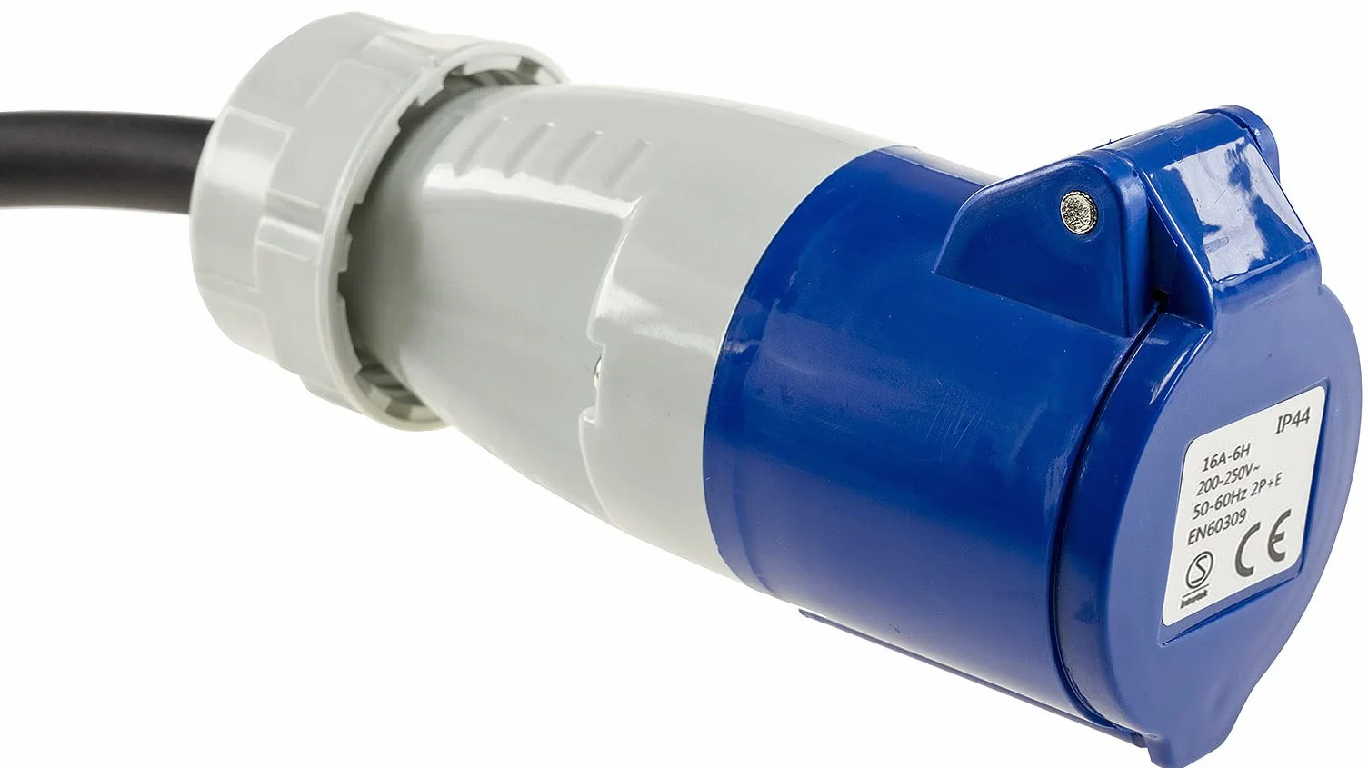 ChiliTec CEE Adapter kabla 1,5 m do gniazda uziemienia, IP44, ochrona przed rozpryskami wody, 230 V/16 A, 3-pinowy, do biwakowania, łodzi, kampera, przyczepy kempingowej