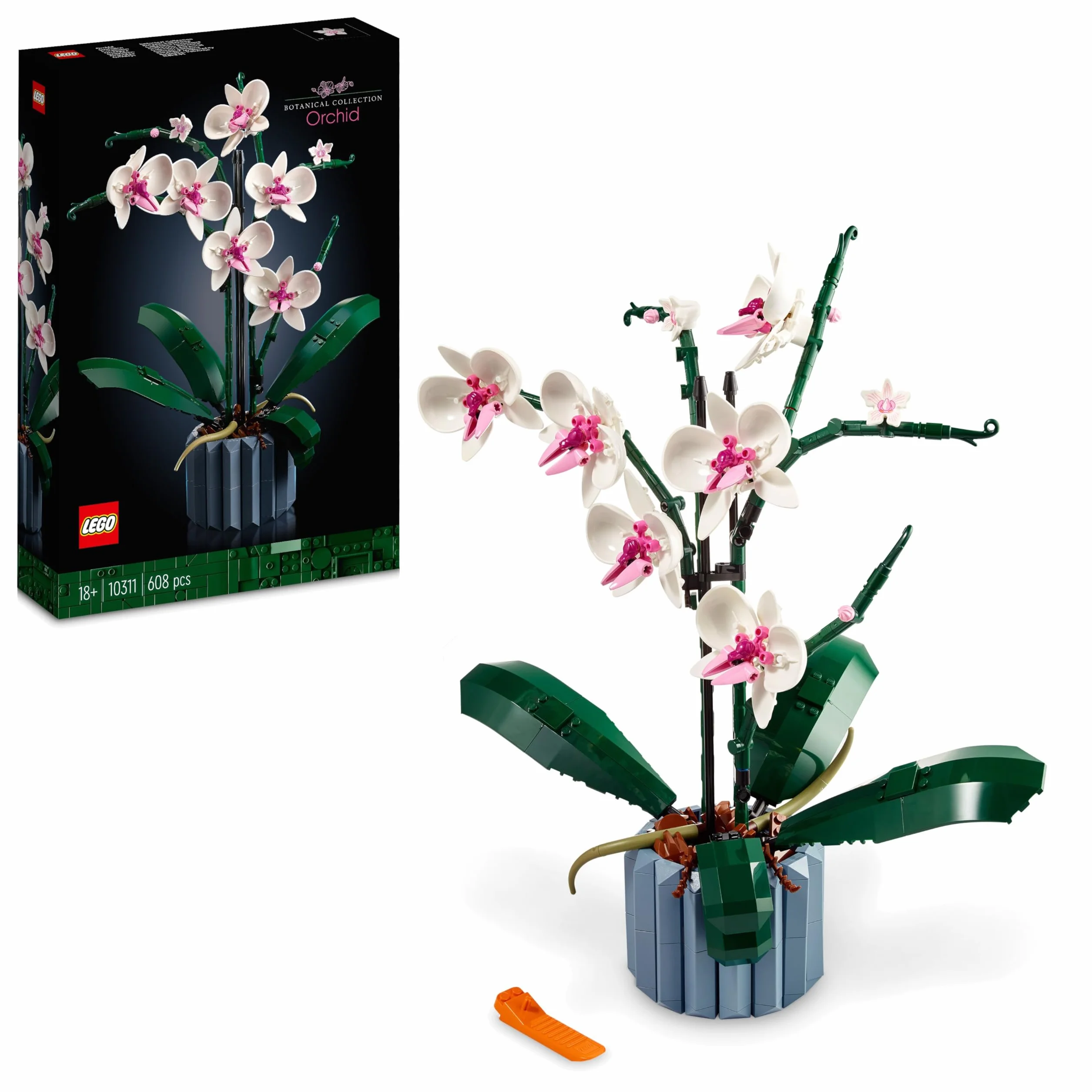 LEGO Icons Botanicals Orchidea Sztuczna Roślina, Zestaw z Kwiatami, Dekoracja Domu, Kolekcja Botaniczna, 10311