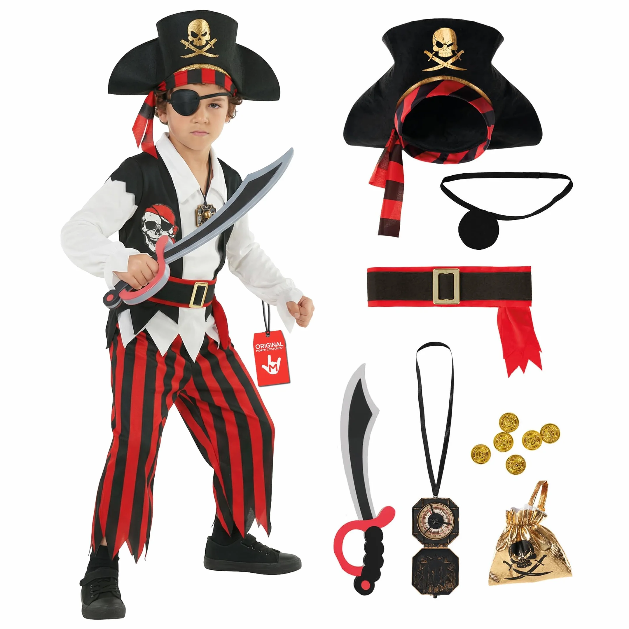 Kostium Pirata dla Chłopca Dziecięcy Strój Pirata Rozmiar XS S M L