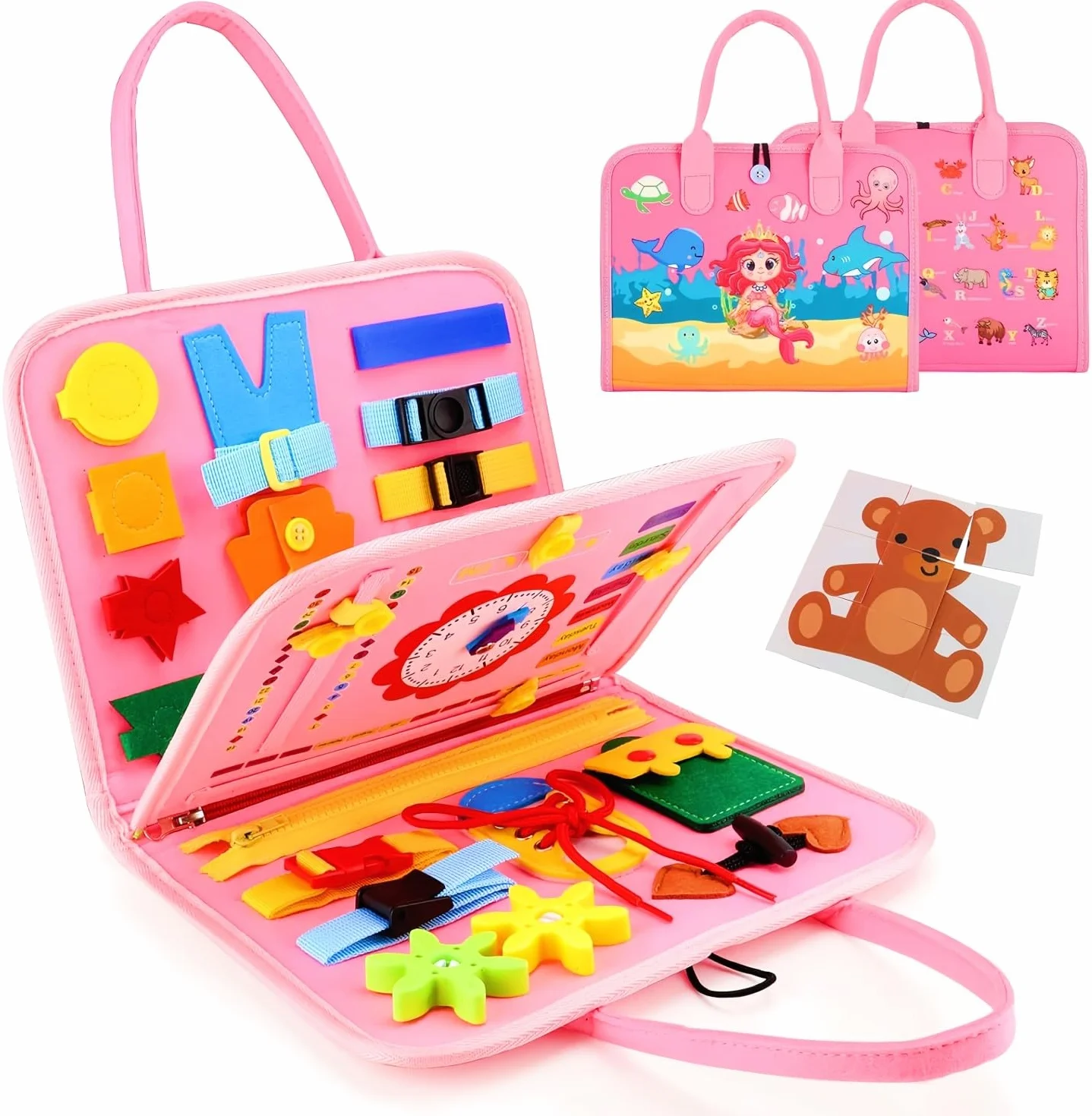 LATERN Busy Board Montessori zabawka edukacyjna tablica sensoryczna 28 x 21 cm