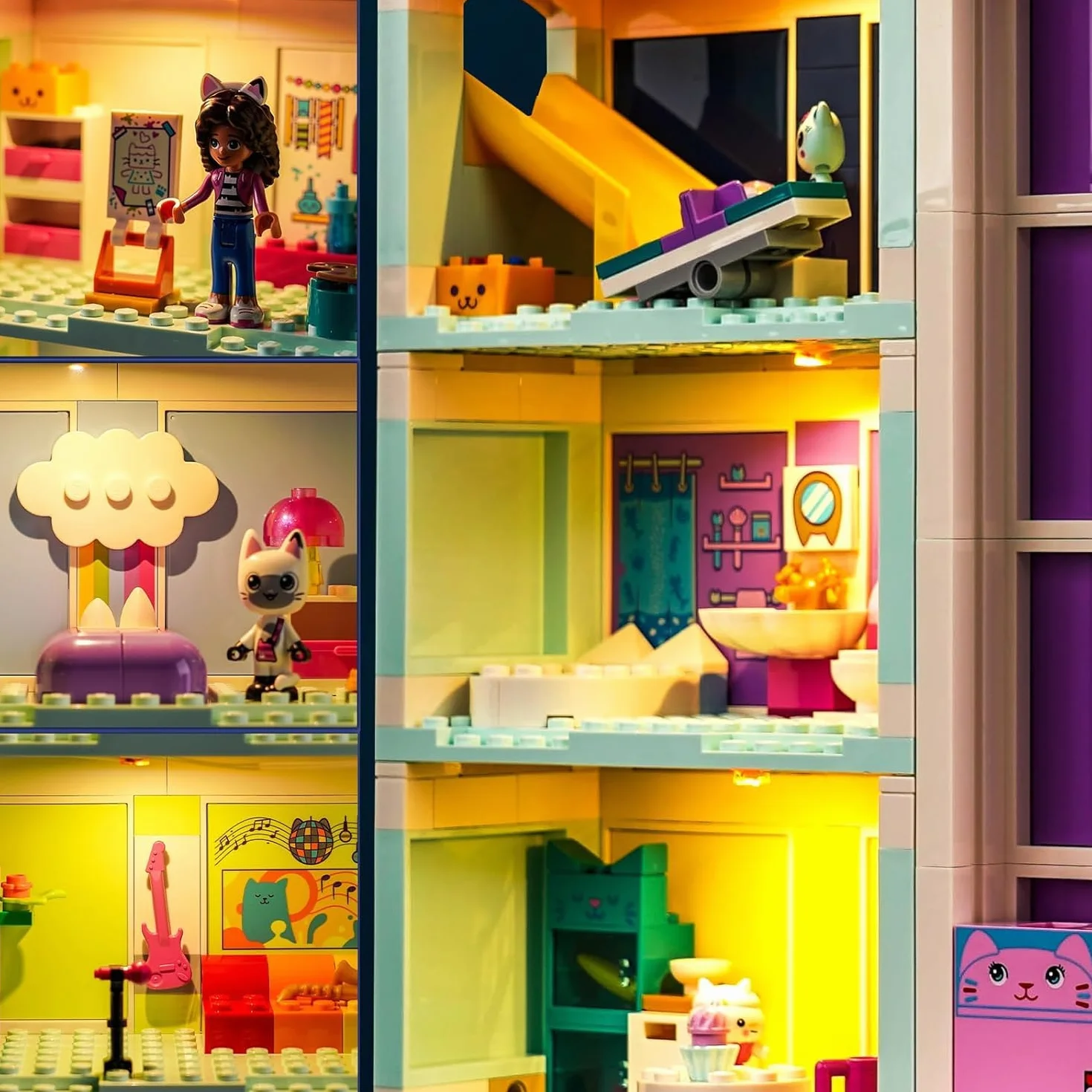 BrickBling Zestaw świateł LED do Lego 10788 Gabby's Dollhouse, zestaw zabawek (nie Lego), zestaw oświetlenia dekoracyjnego do Lego Gabby's Dollhouse kreatywne zabawki