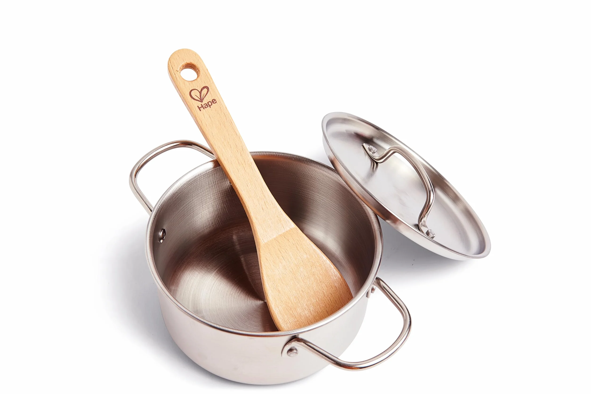 Hape Chef's Cooking Set Wooden Child Safe Kitchen Pots Pans Utensils