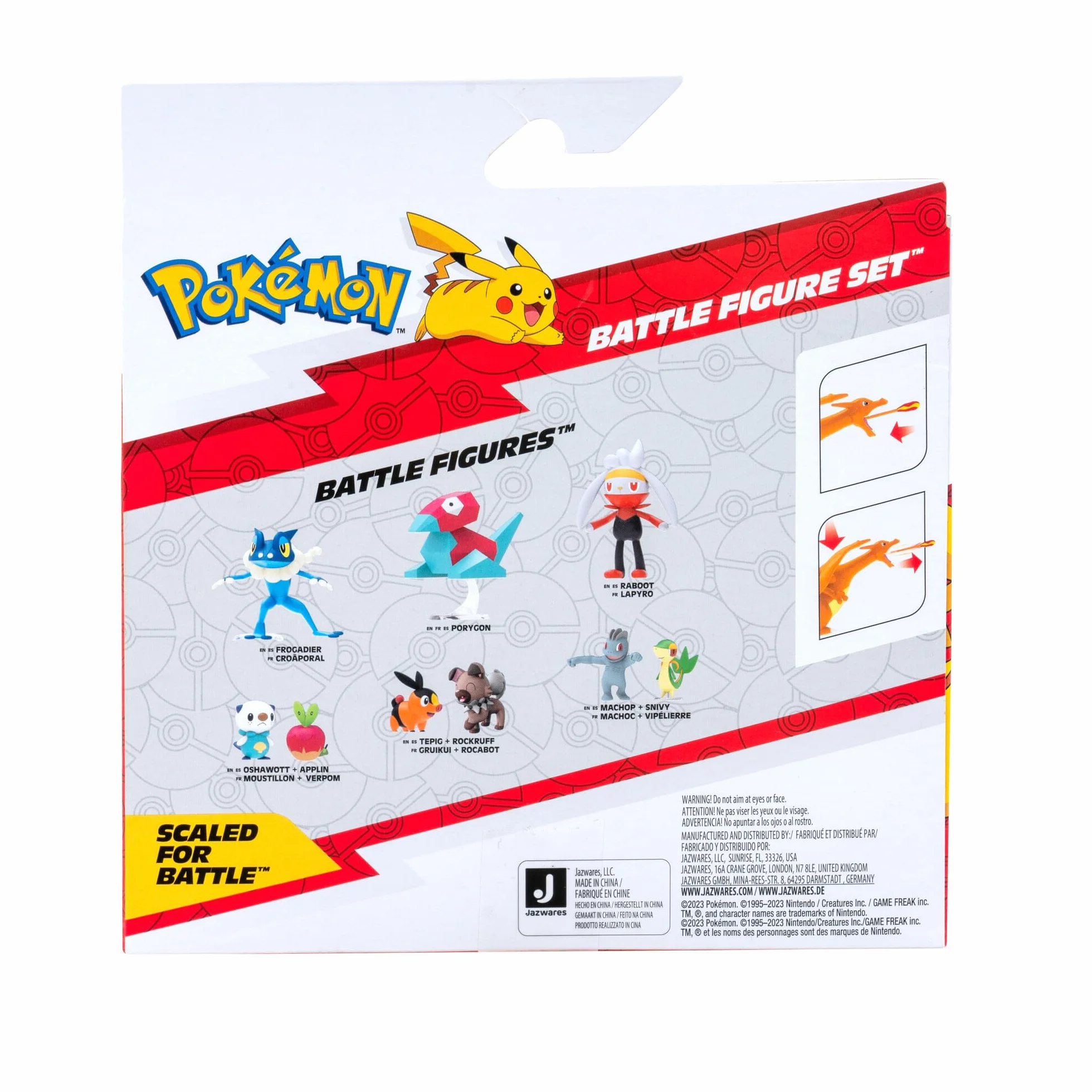 Pokémon PKW3459 - Battle Figure Pack - Glurak & Pikachu, ruchomy glurak z Pikachu
