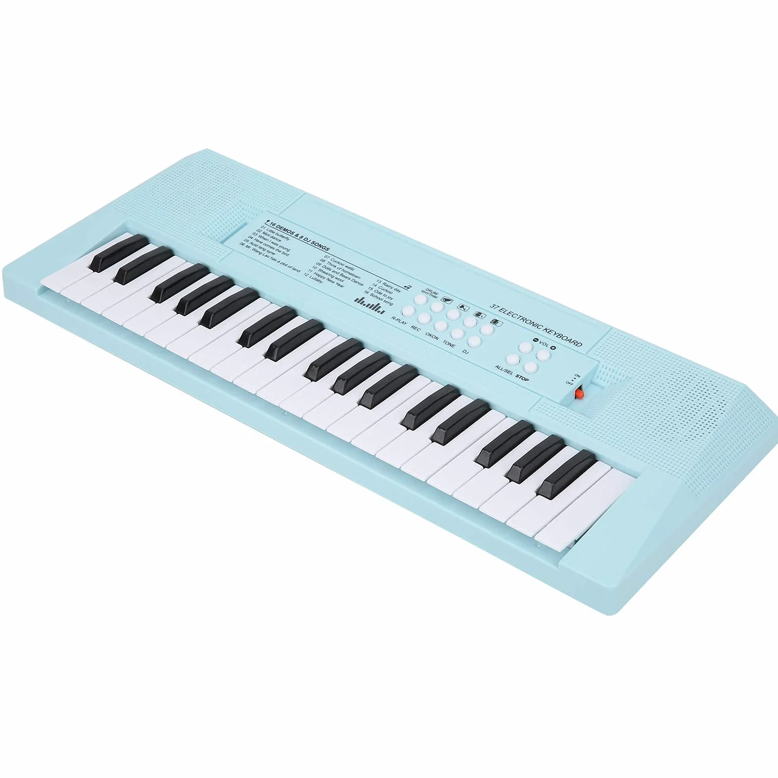 BF ‑ 3738 Musical Electric Keyboard Piano z 37 klawiszami, instrument edukacyjny do nauki klawiatury z regulowaną głośnością muzyki dla początkujących(niebieski)
