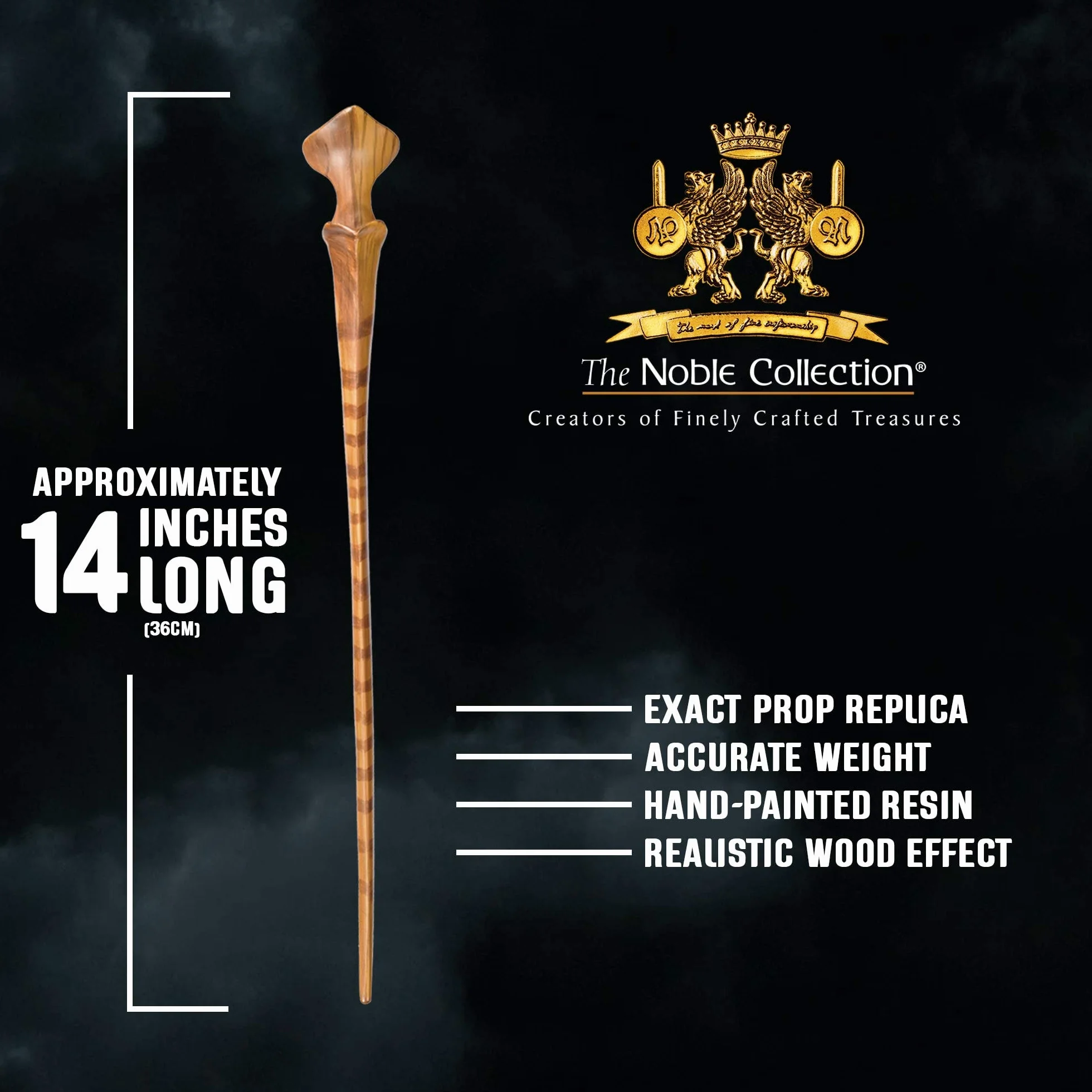 The Noble Collection - Nymphadora Tonks Character Wand - 38 cm ściana z motywem Harry'ego Pottera z metalowym imieniem - Harry Potter zestaw filmowy rekwizyty ścienne